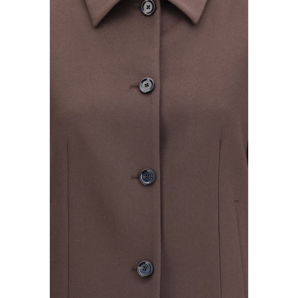 Lardini Brown Wool Oves Aries Full-Length Jacket | Regal Royce