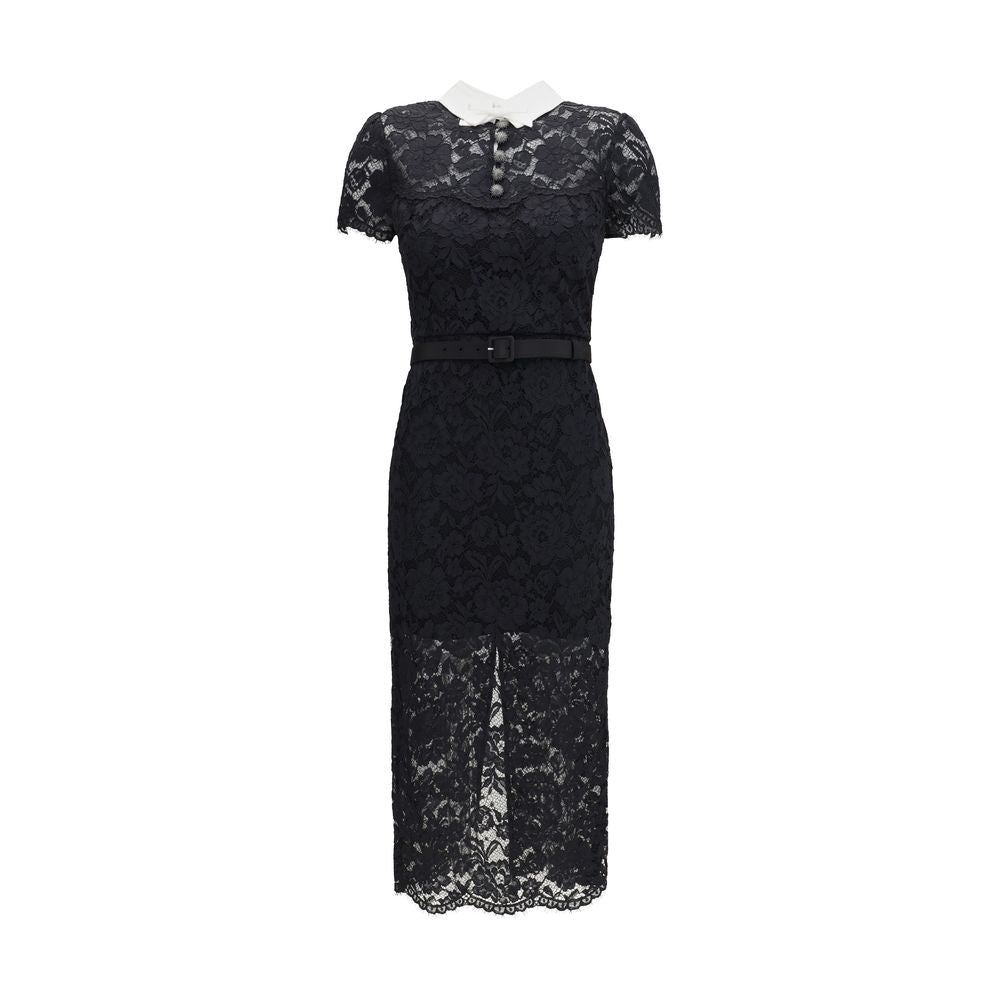 Self-Portrait Black Polyester Casual Dress | Regal Royce