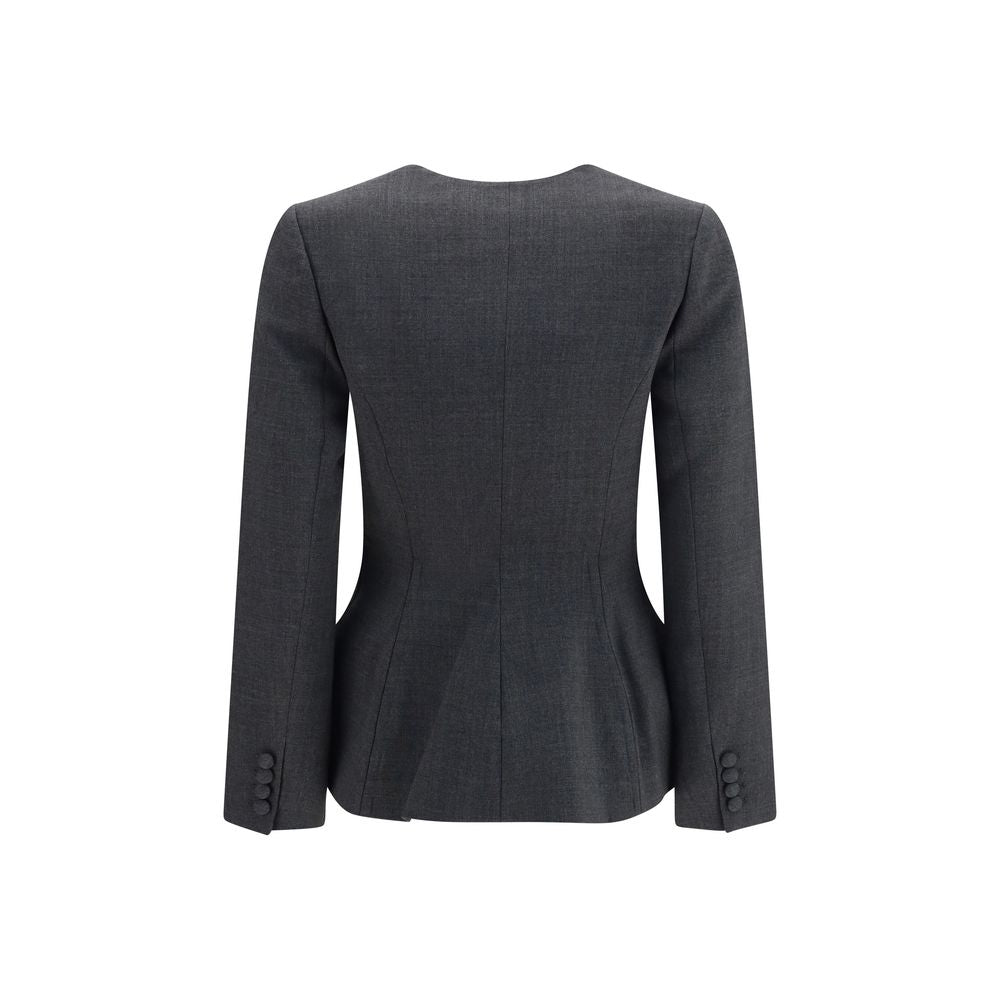 Self-Portrait Gray Polyester Full-Length Jacket | Regal Royce
