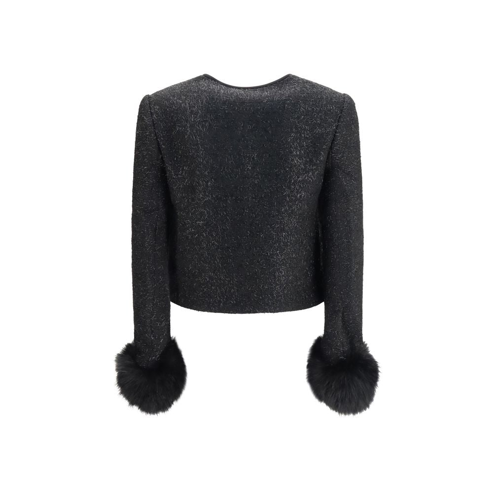 Self-Portrait Black Polyester Jacket | Regal Royce