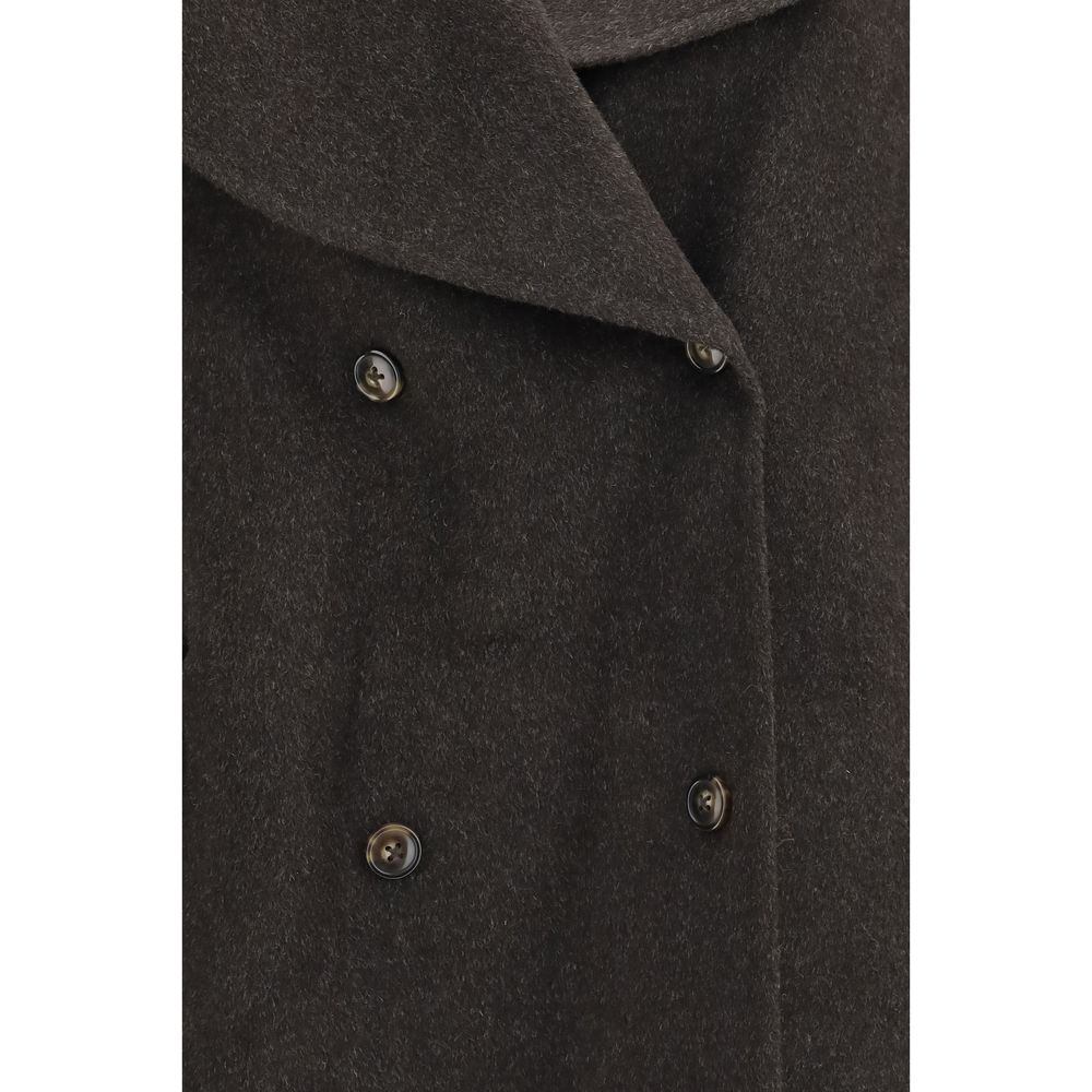 Loulou De Saison Brown Wool Oves Aries Full-Length Jacket | Regal Royce