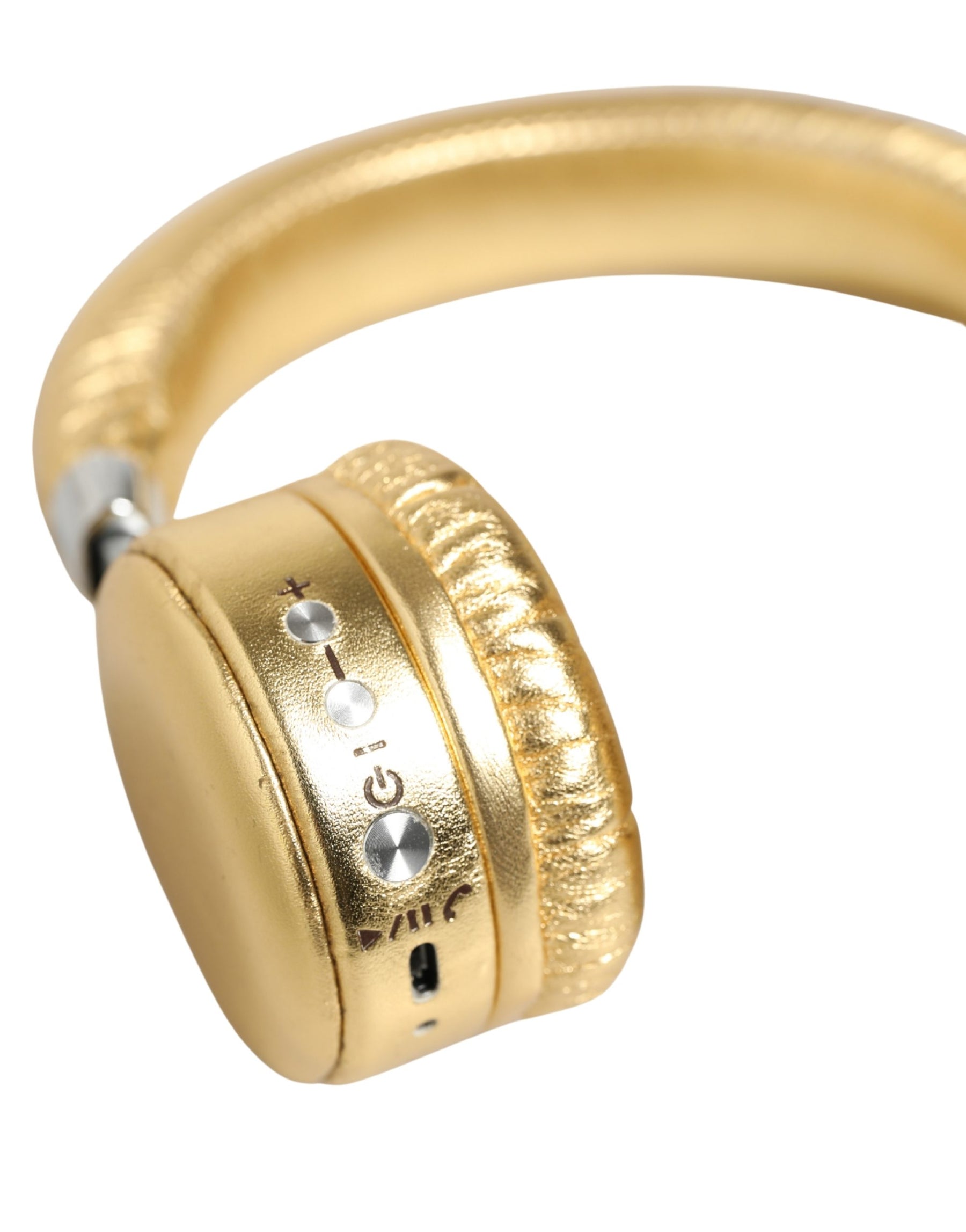 Dolce & Gabbana Women Gold Leather Wireless On-Ear Headset Headphones | Regal Royce
