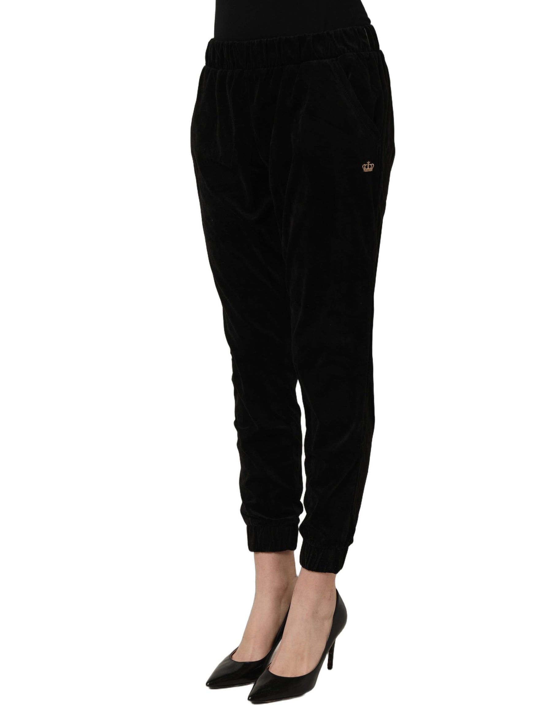 Juicy Couture Dark Gray Mid Waist Tapered Cropped Trouser Pants | Regal Royce