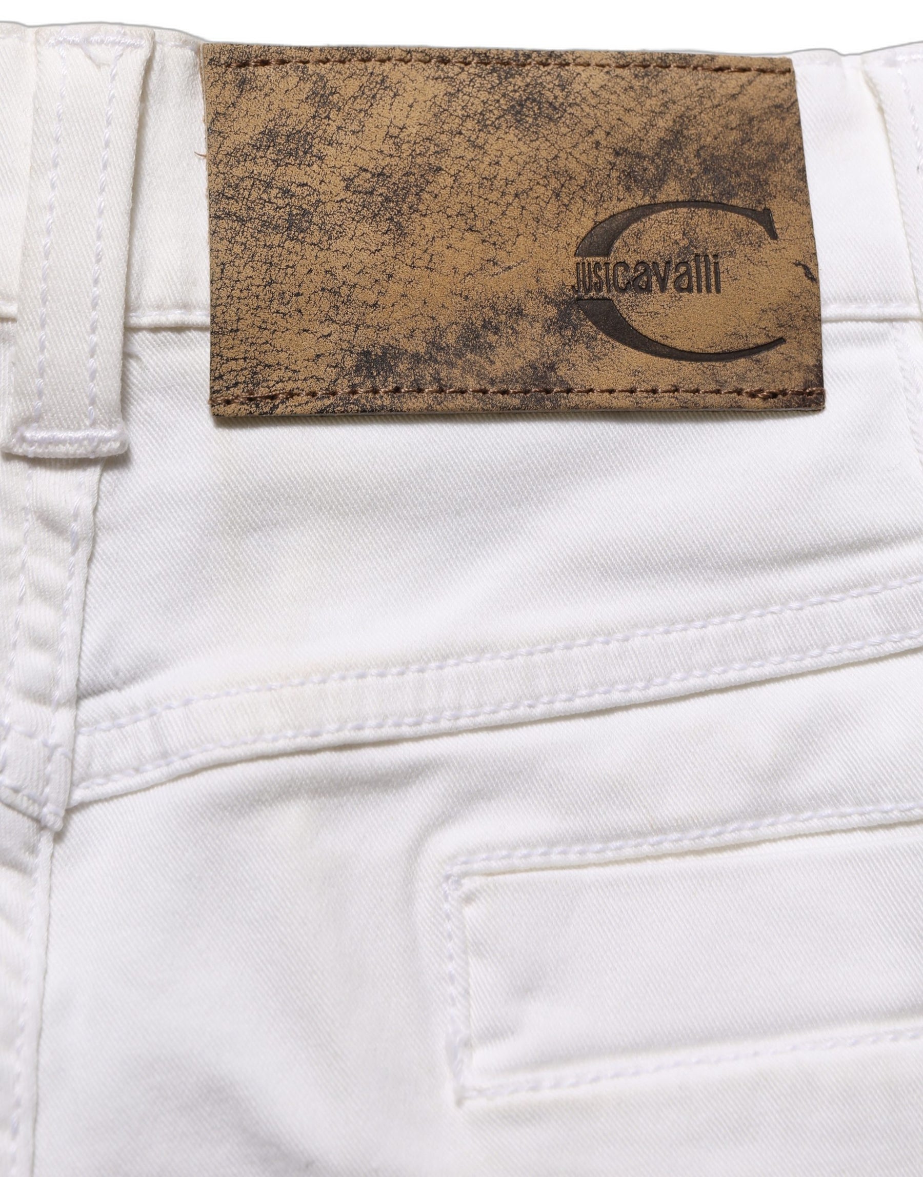 Just Cavalli White High Waist Wide Leg Denim Trouser Jeans | Regal Royce