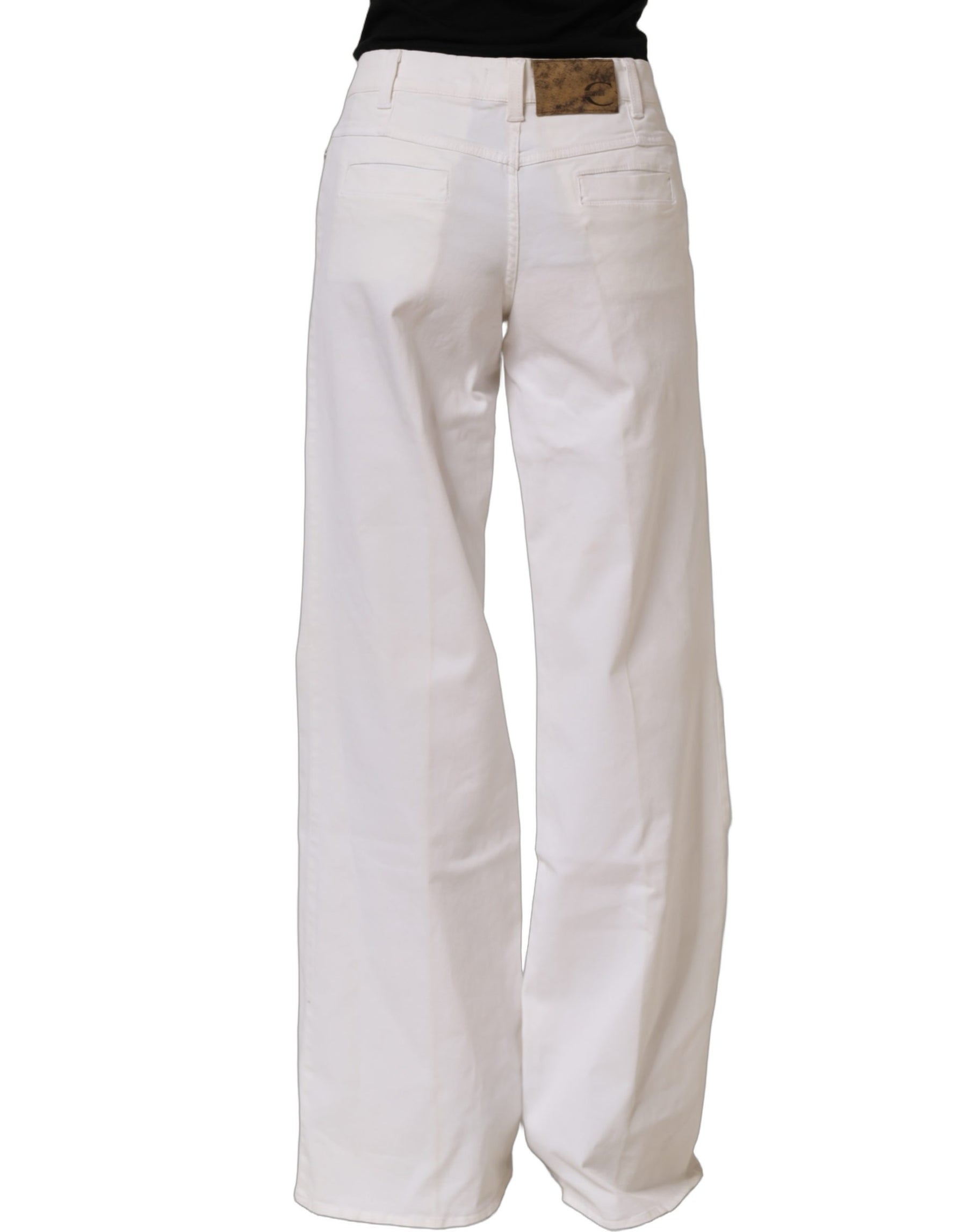 Just Cavalli White High Waist Wide Leg Denim Trouser Jeans | Regal Royce