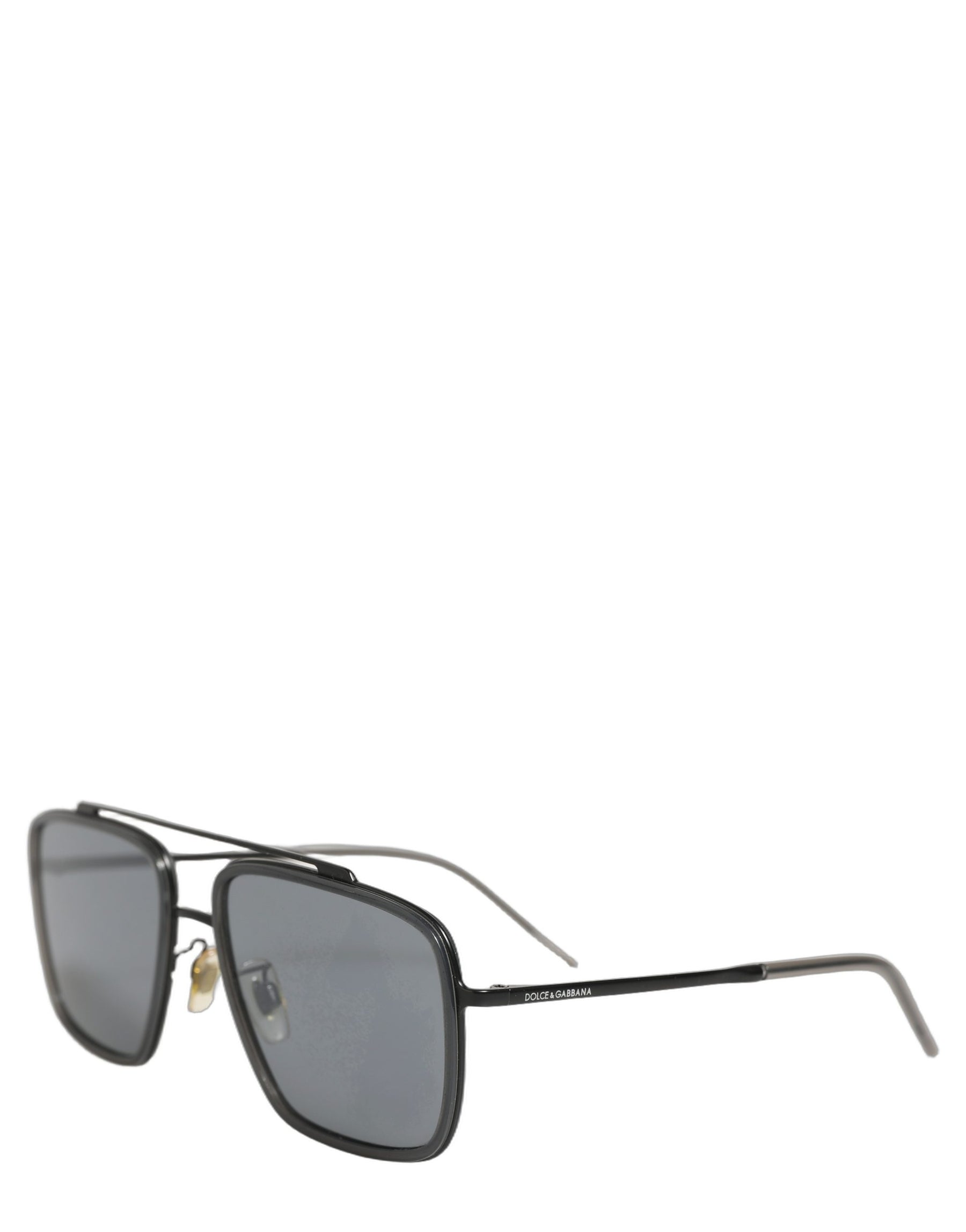 Dolce & Gabbana Women DG2262 Black Metal Square Frame Eyewear Sunglasses | Regal Royce