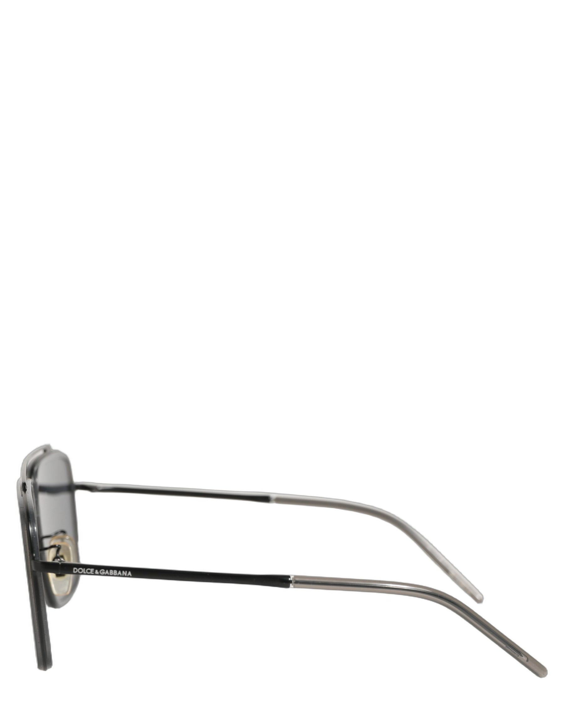 Dolce & Gabbana Women DG2262 Black Metal Square Frame Eyewear Sunglasses | Regal Royce