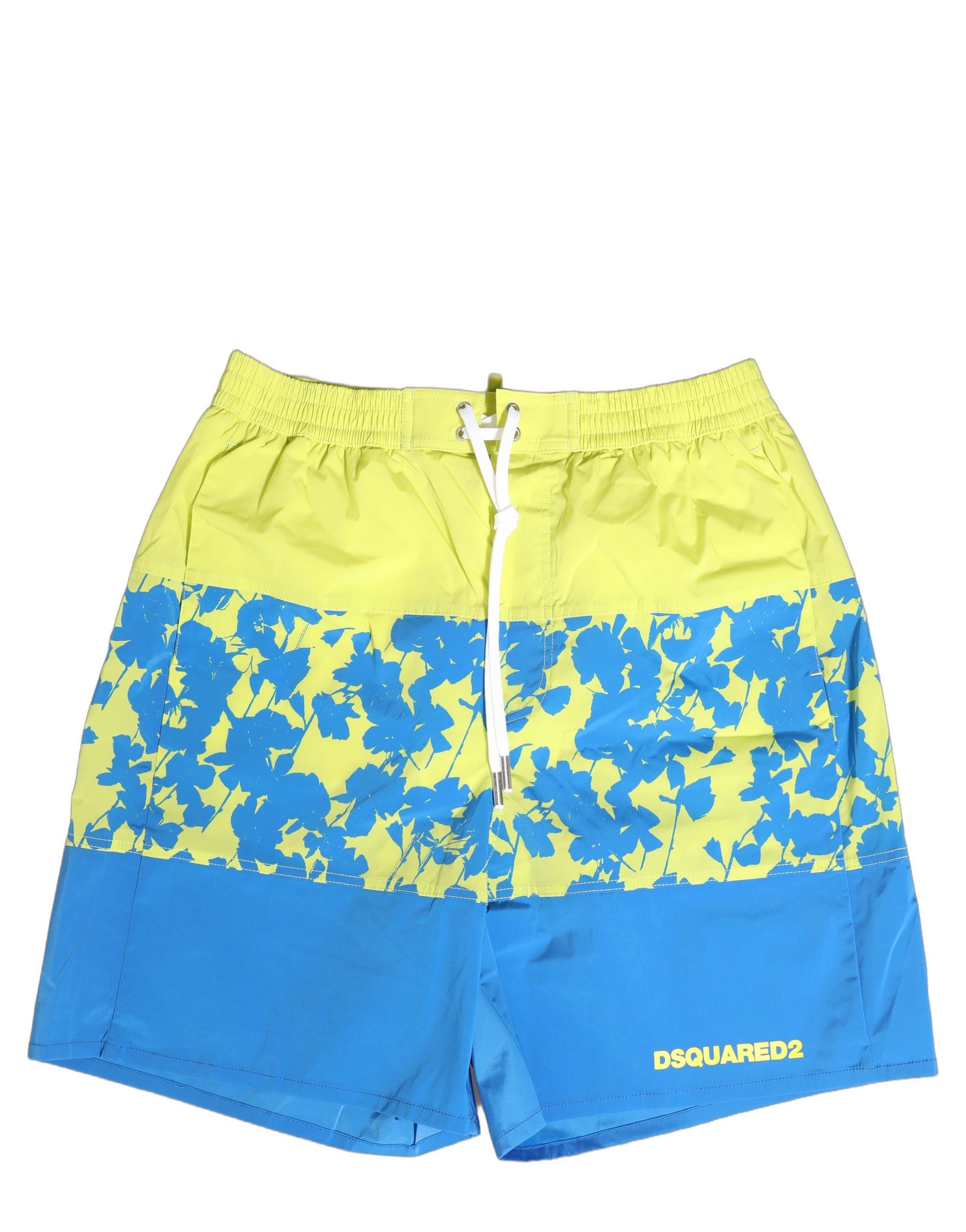 Dsquared² Blue Yellow Floral Boxer Shorts Beachwear Swimwear | Regal Royce
