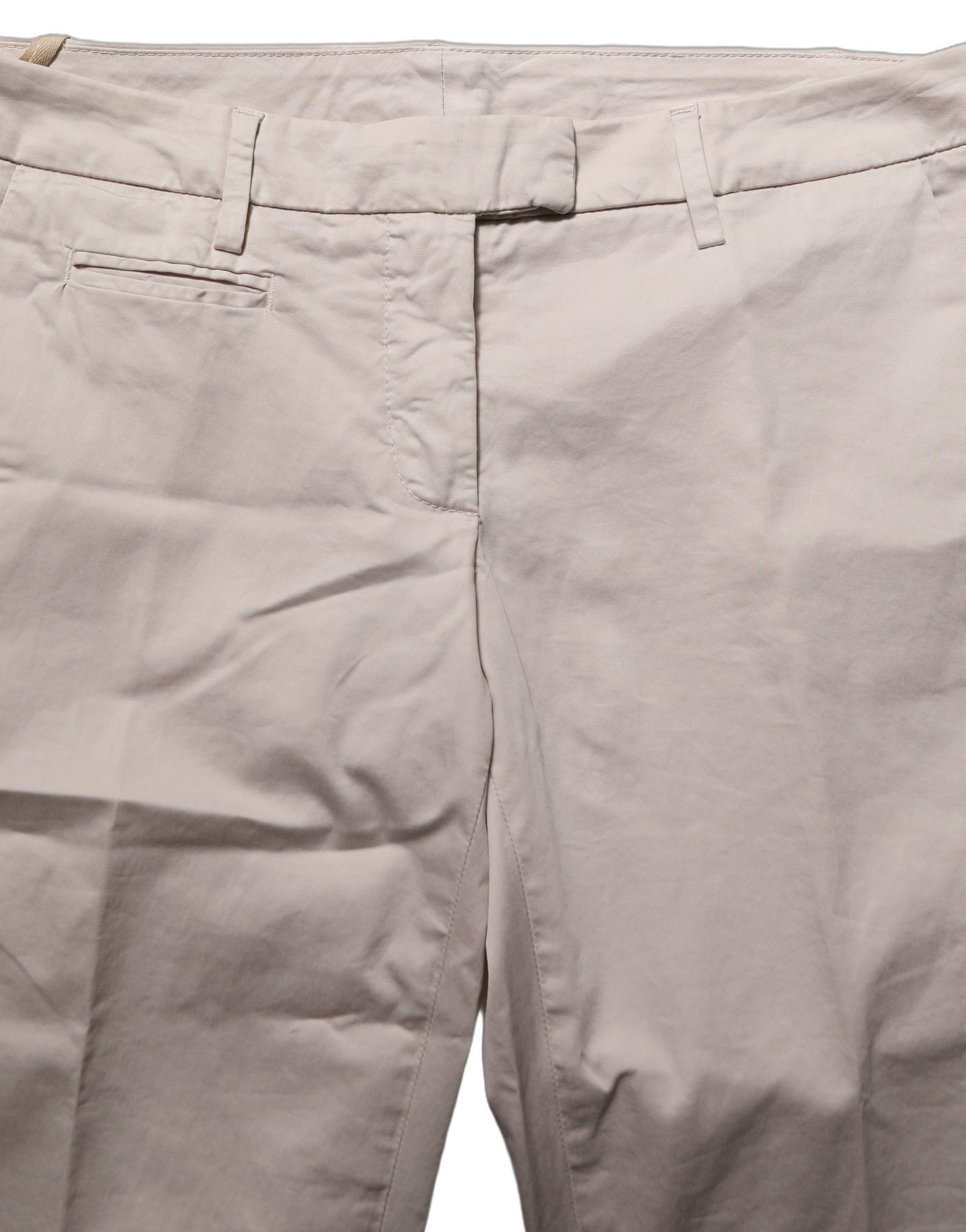Dondup Beige Low Waist Tapered Women Cropped Trousers Pants | Regal Royce