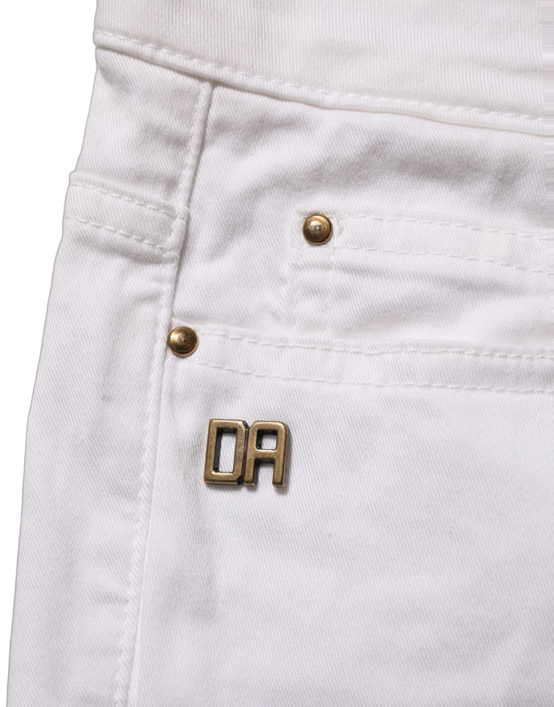 Daniele Alessandrini White Cotton Stretch Skinny Denim Jeans | Regal Royce
