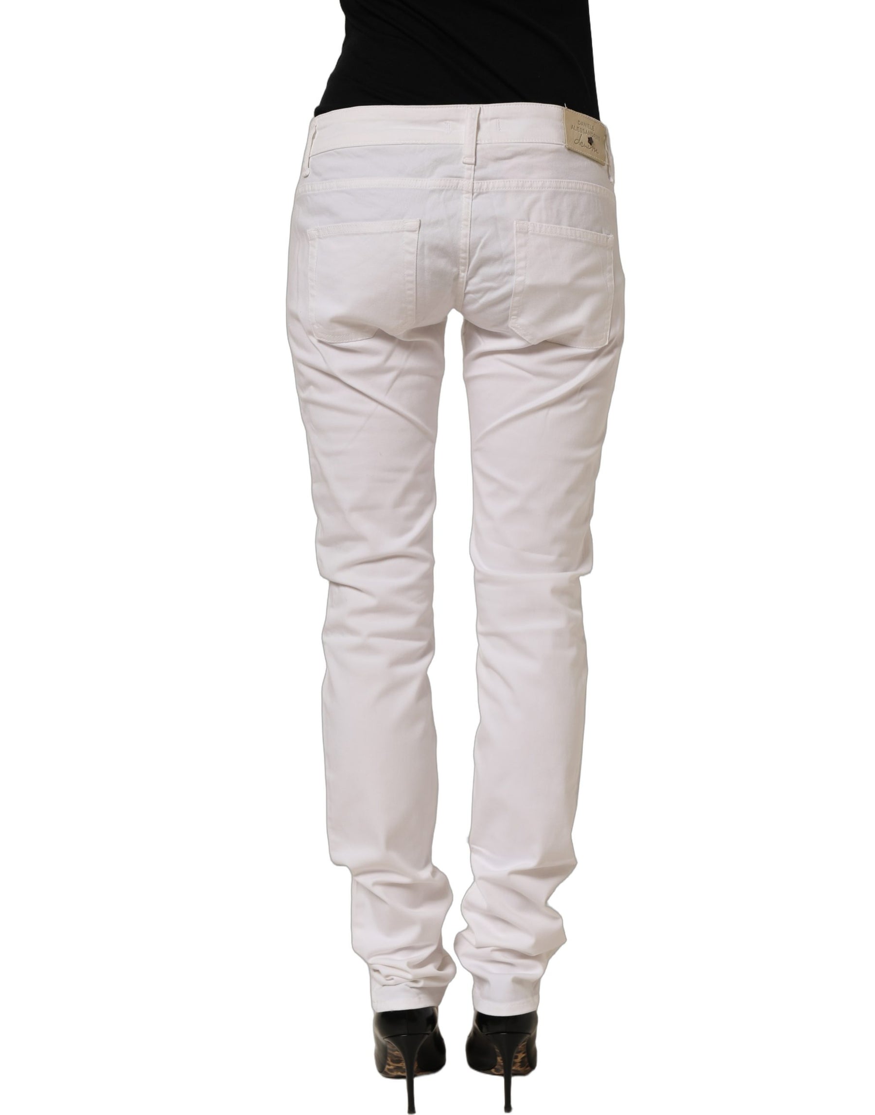 Daniele Alessandrini White Cotton Stretch Skinny Denim Jeans | Regal Royce