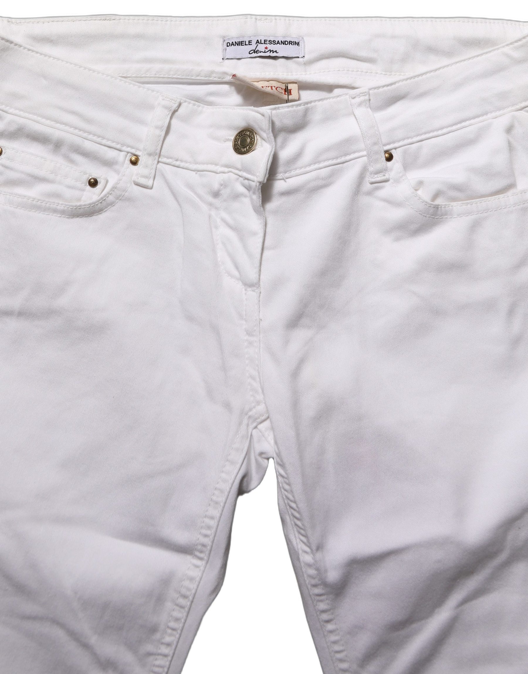 Daniele Alessandrini White Cotton Stretch Skinny Denim Jeans | Regal Royce