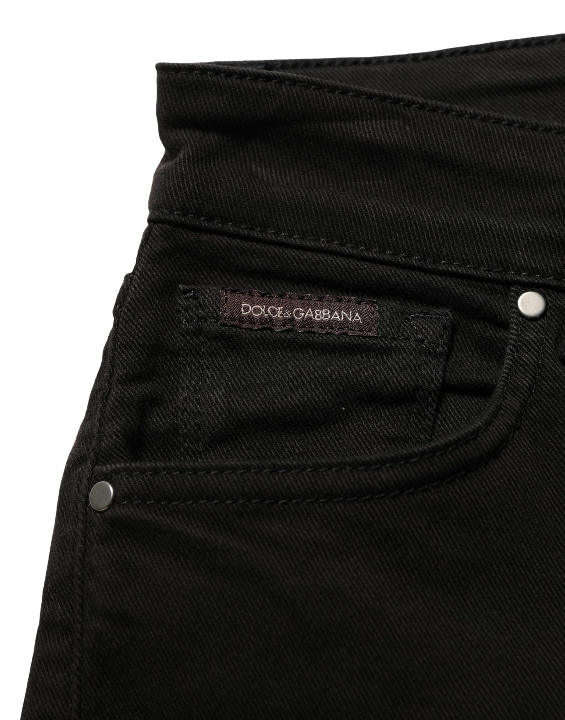 Dolce & Gabbana Black Cotton Stretch Skinny Denim Jeans | Regal Royce