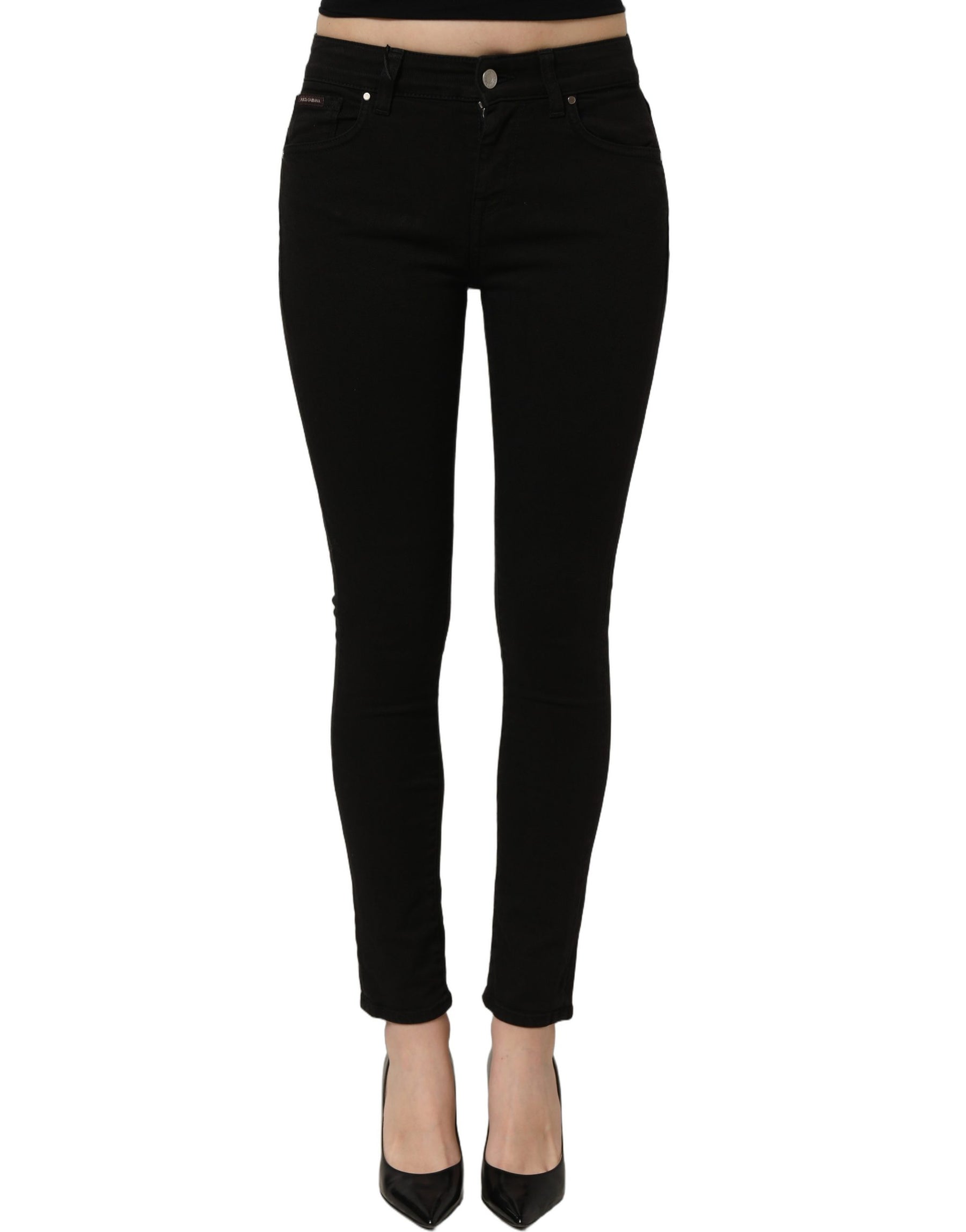 Dolce & Gabbana Black Cotton Stretch Skinny Denim Jeans | Regal Royce