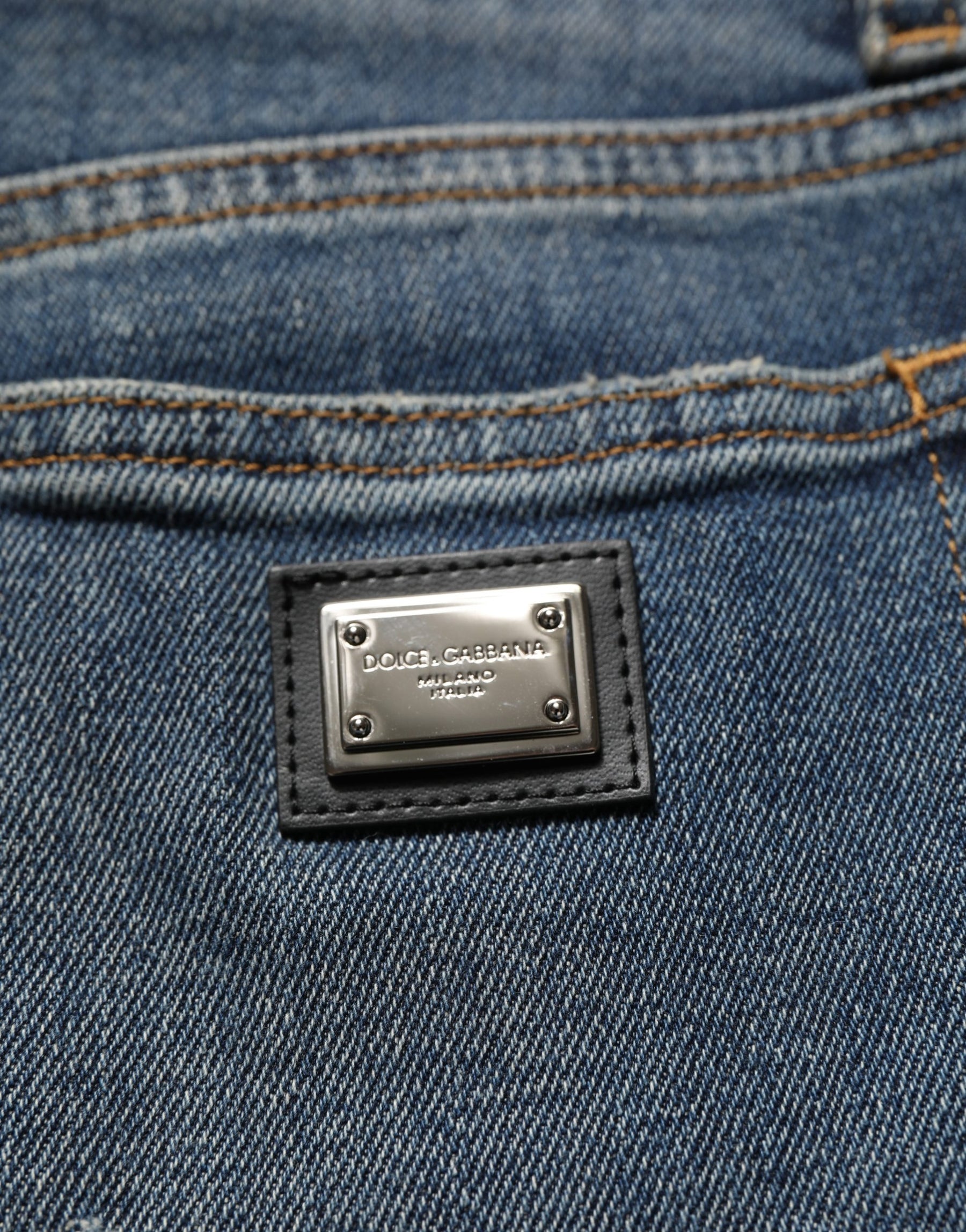Dolce & Gabbana Blue Cotton Stretch Skinny Denim Trouser Jeans | Regal Royce
