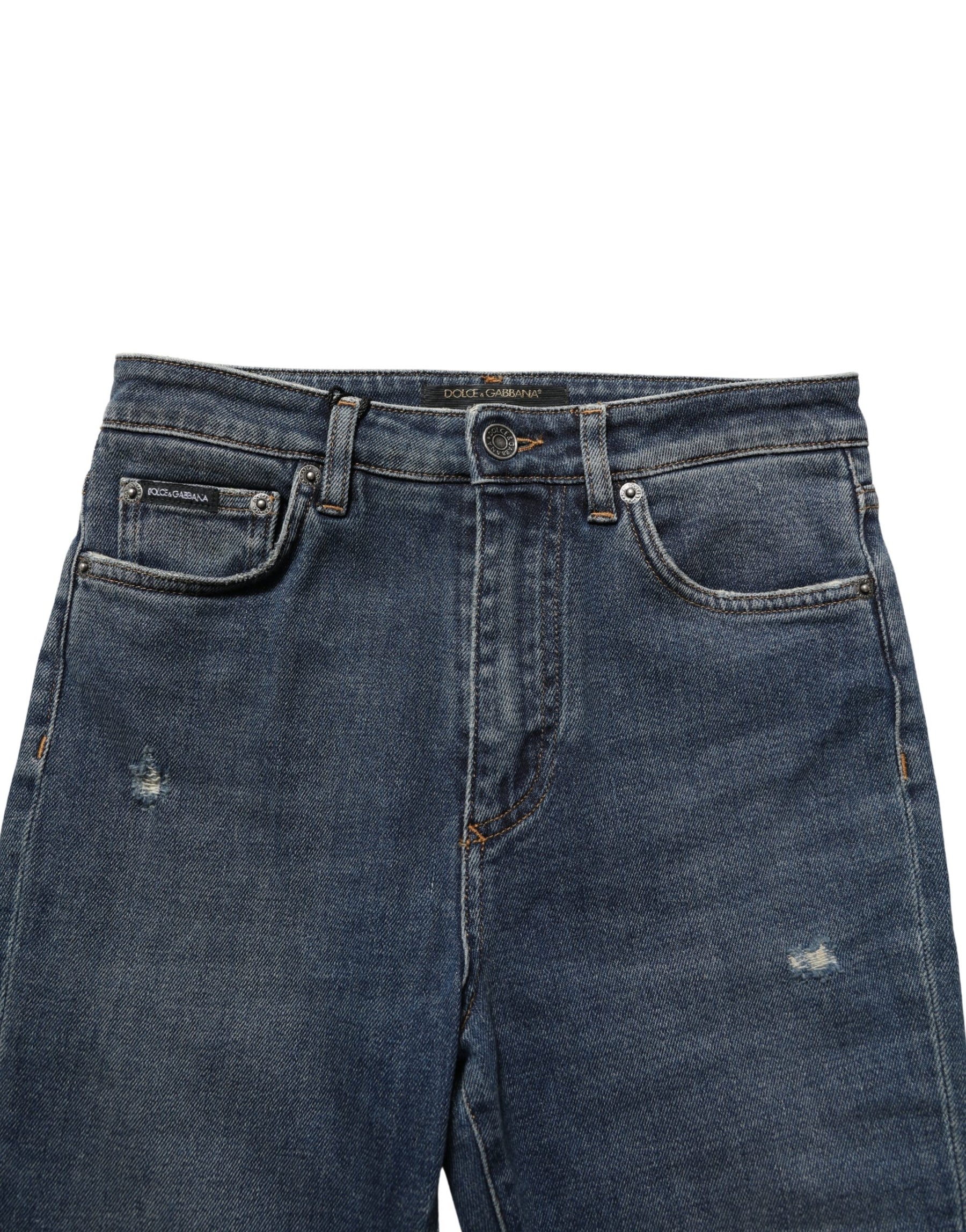 Dolce & Gabbana Blue Cotton Stretch Skinny Denim Trouser Jeans | Regal Royce