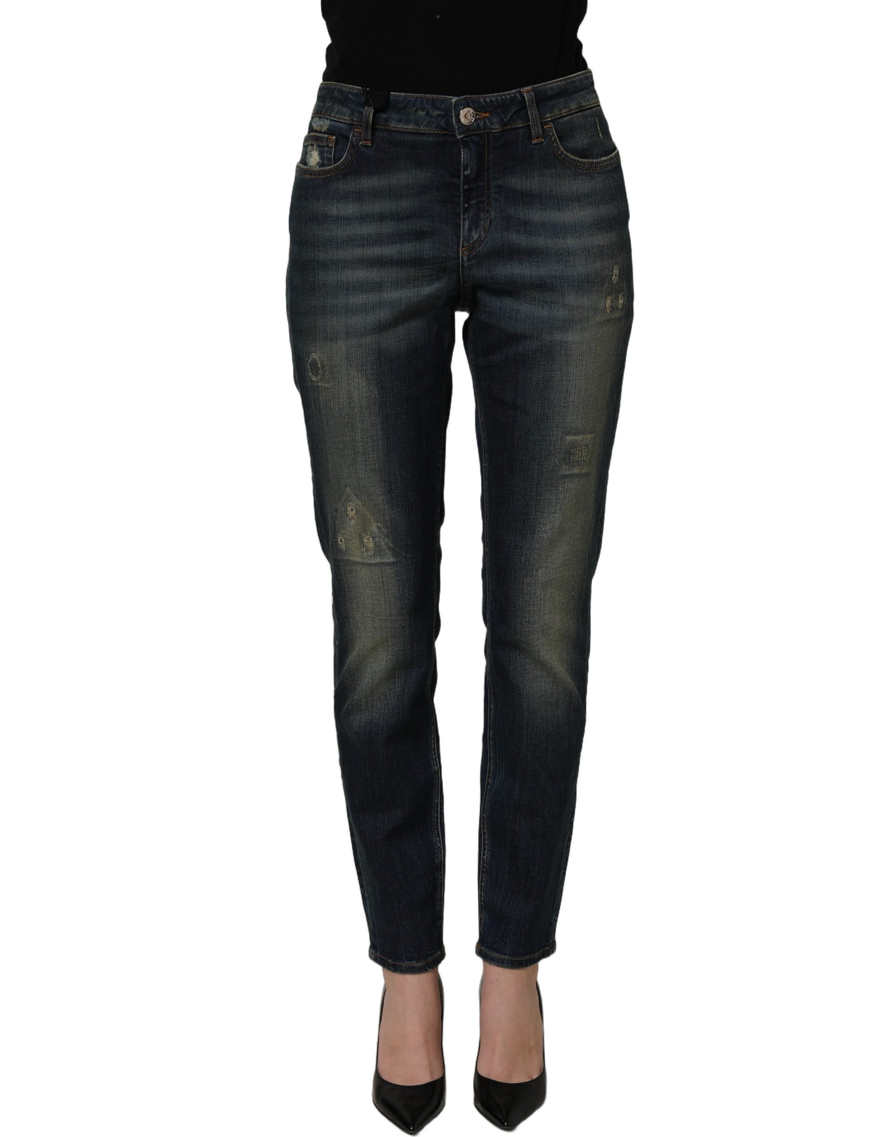 Dolce & Gabbana Blue Cotton Stretch Skinny Denim Jeans | Regal Royce