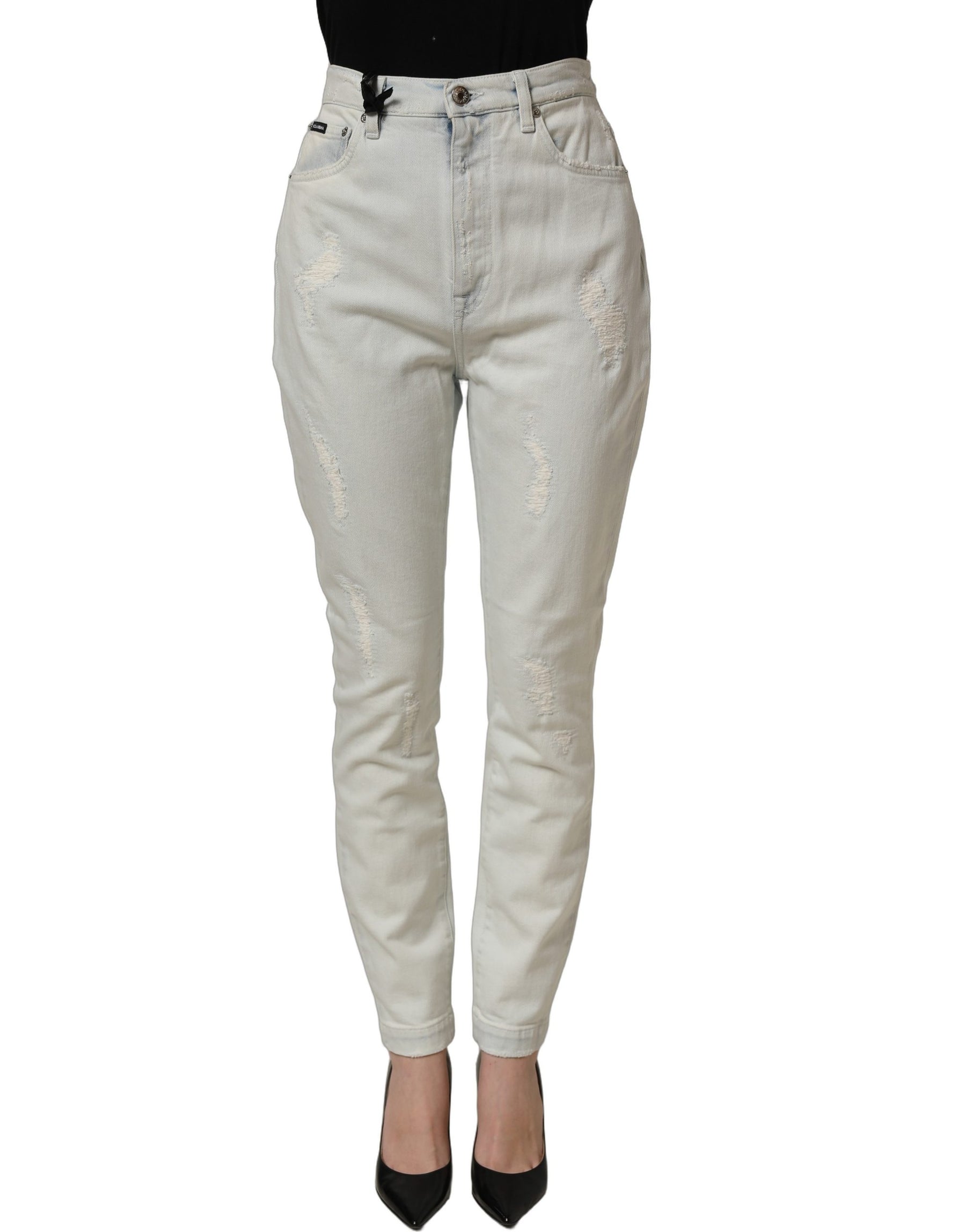 Dolce & Gabbana Light Blue Cotton Stretch Skinny Denim Jeans | Regal Royce