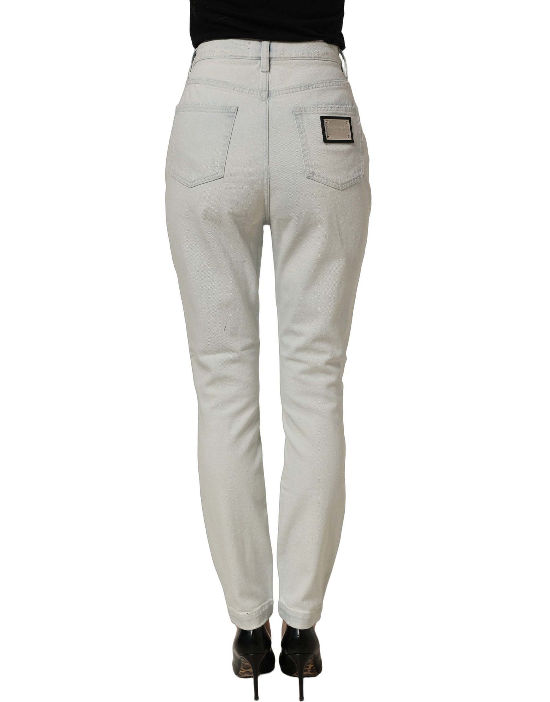 Dolce & Gabbana Light Blue Cotton Stretch Skinny Denim Jeans | Regal Royce