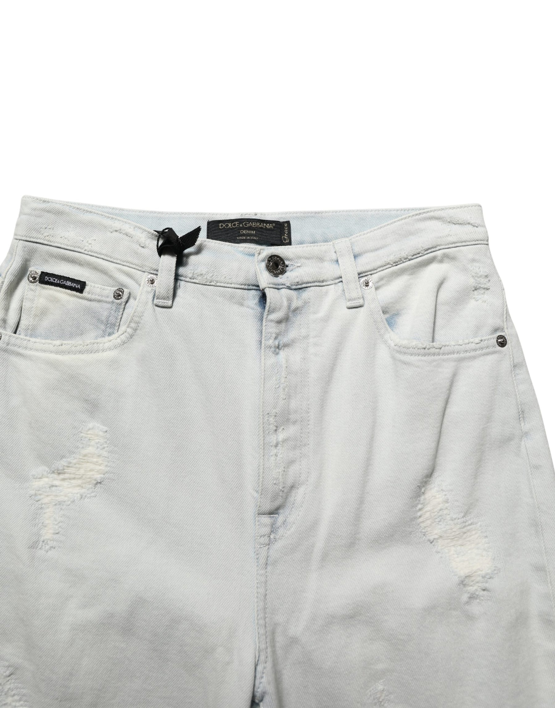 Dolce & Gabbana Light Blue Cotton Stretch Skinny Denim Jeans | Regal Royce