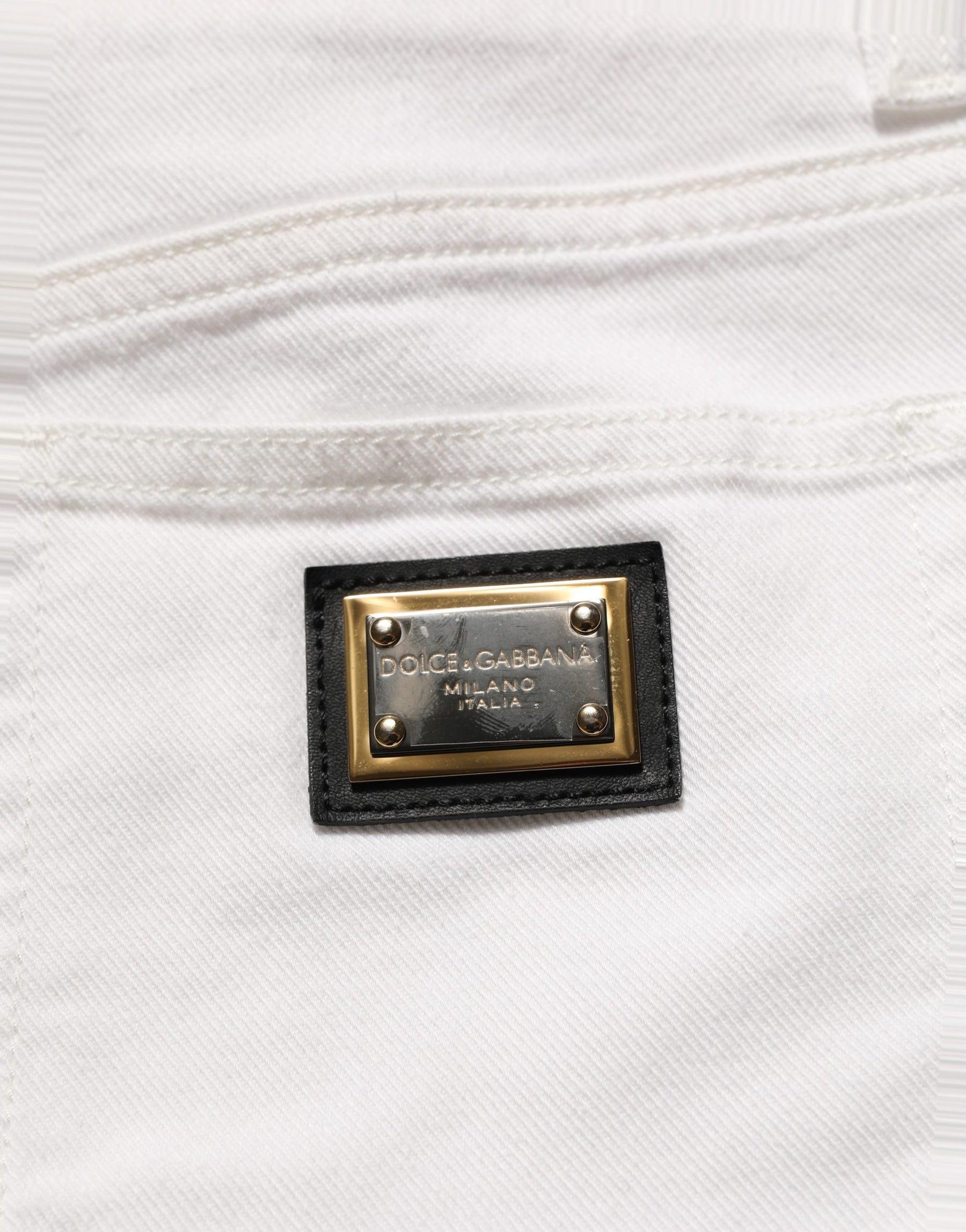 Dolce & Gabbana White Cotton Stretch Skinny Denim Jeans | Regal Royce