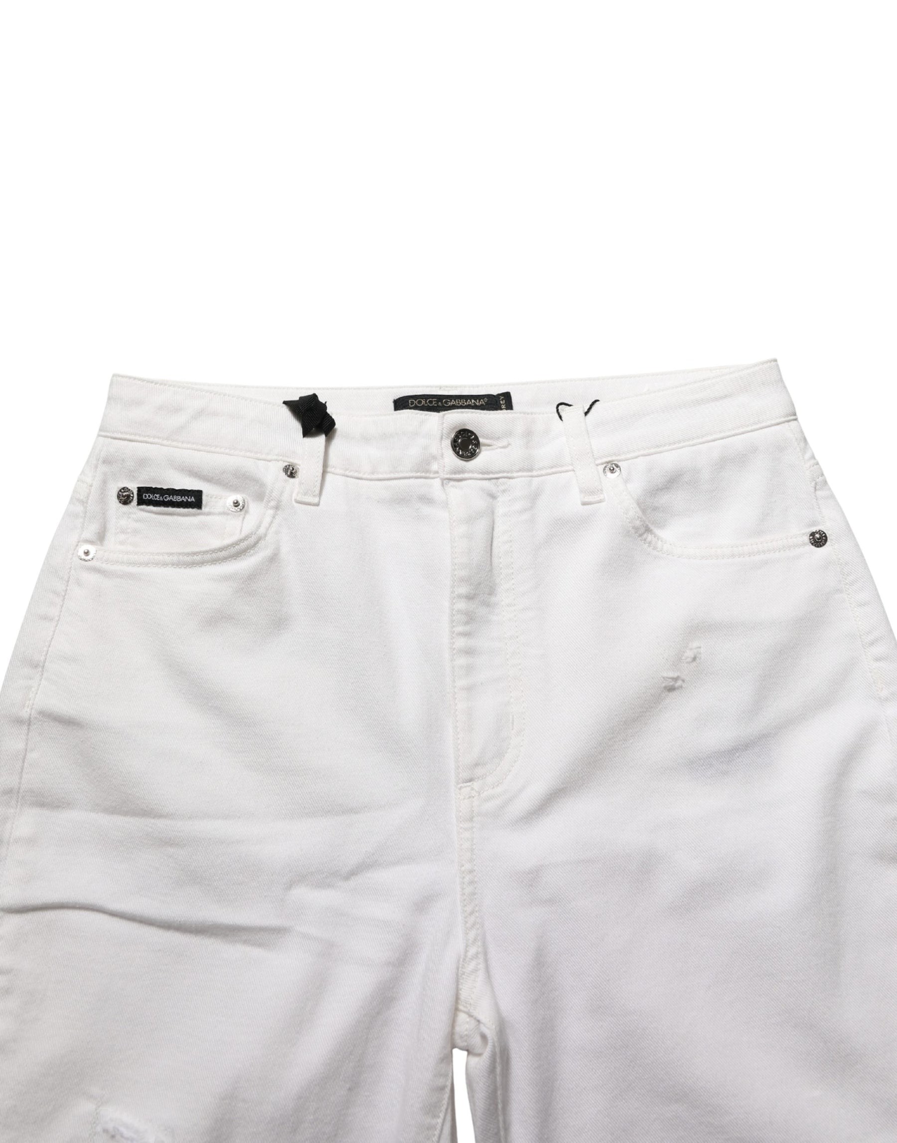 Dolce & Gabbana White Cotton Stretch Skinny Denim Jeans | Regal Royce