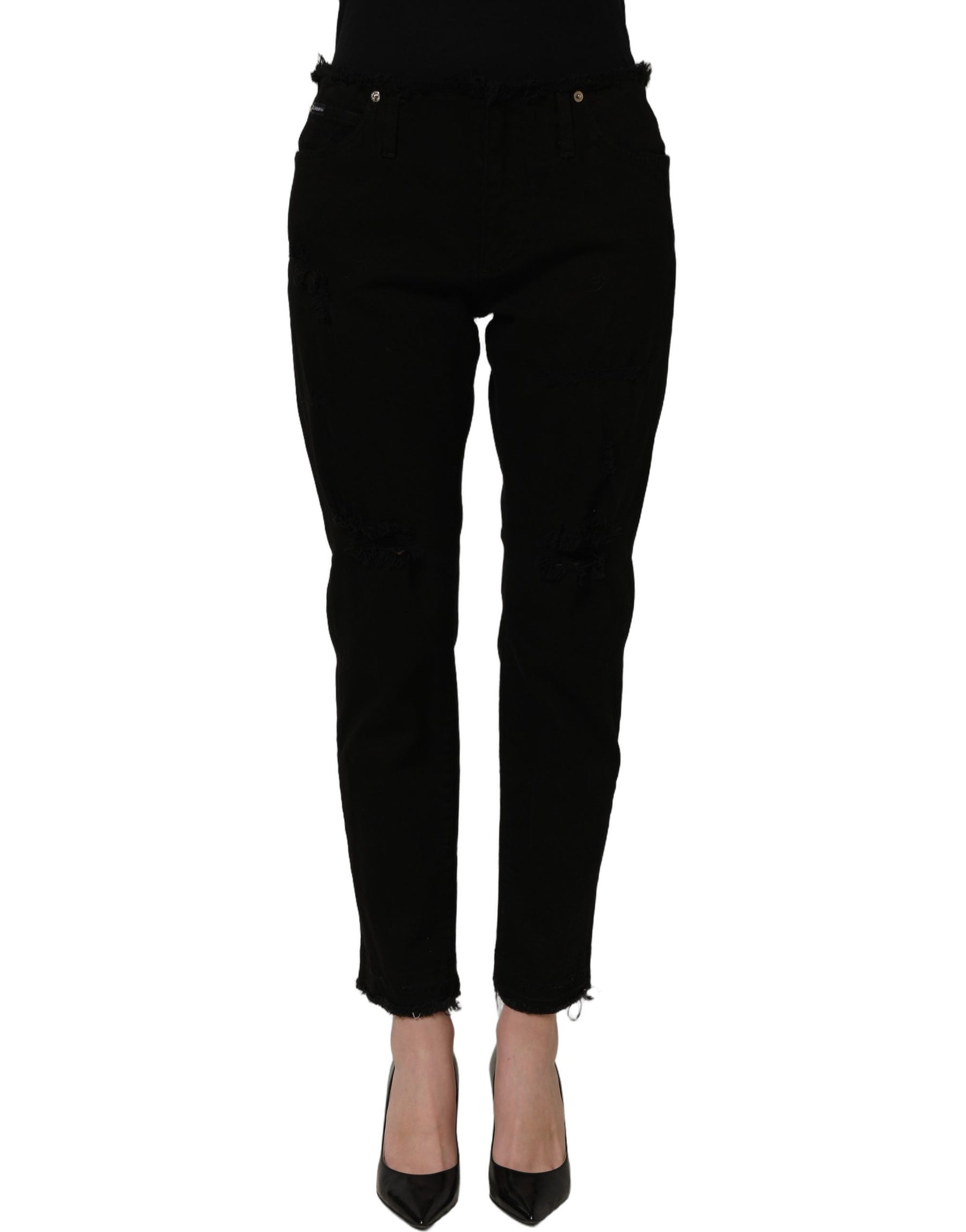 Dolce & Gabbana Black Cotton Skinny Denim Trouser Jeans | Regal Royce