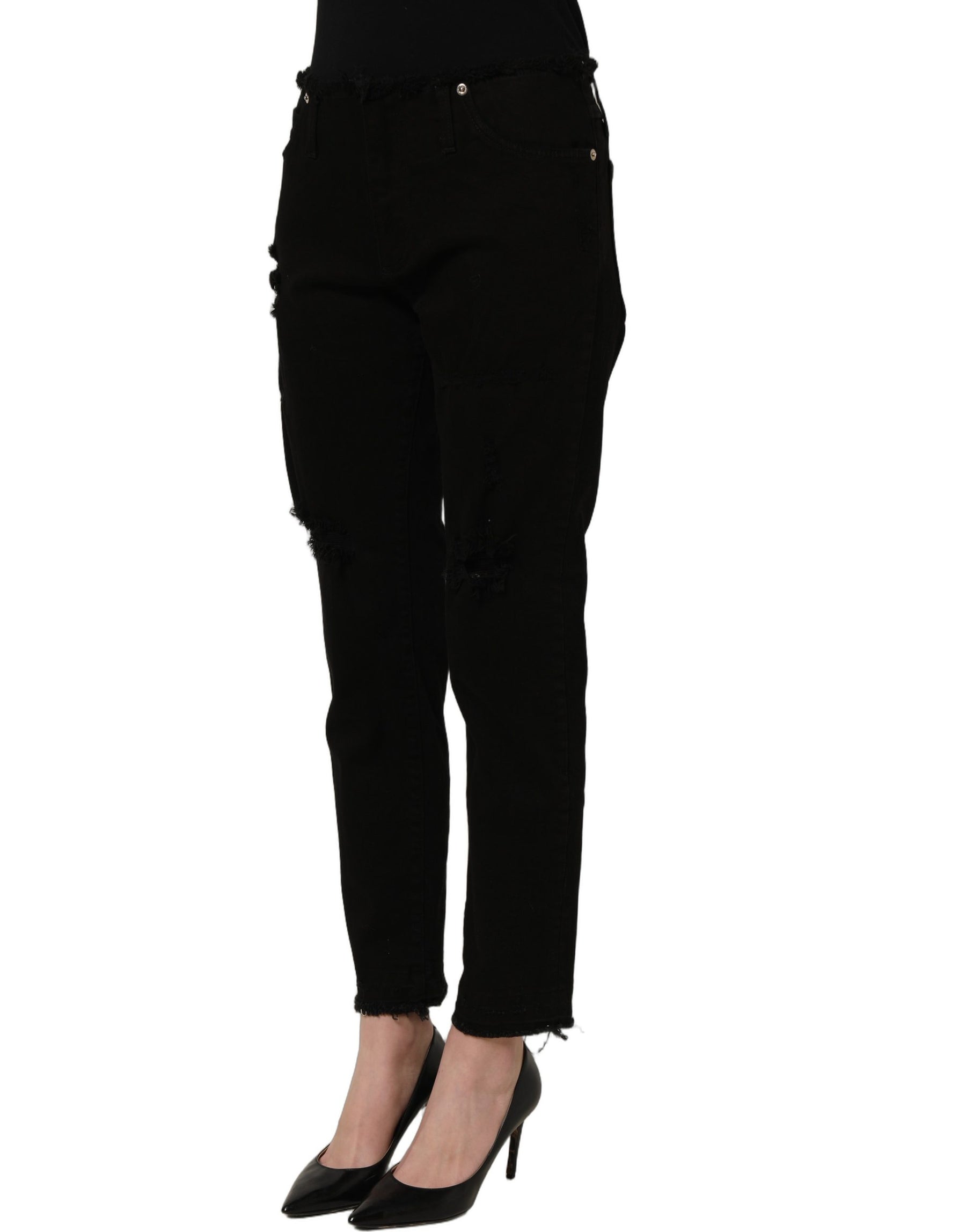 Dolce & Gabbana Black Cotton Skinny Denim Trouser Jeans | Regal Royce