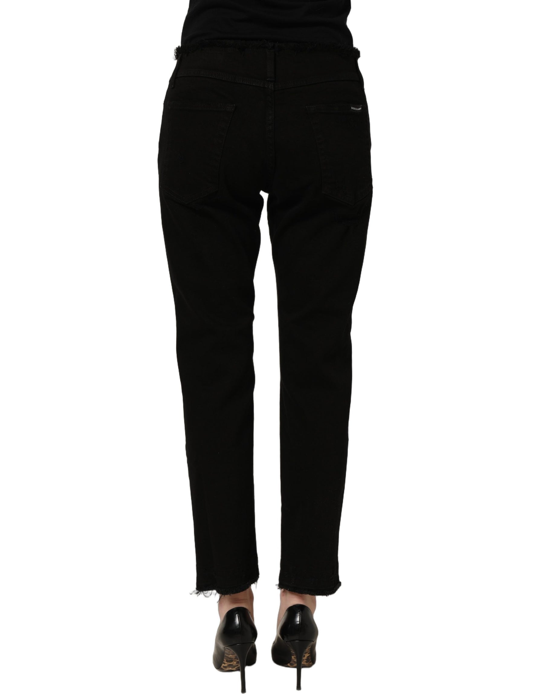 Dolce & Gabbana Black Cotton Skinny Denim Trouser Jeans | Regal Royce