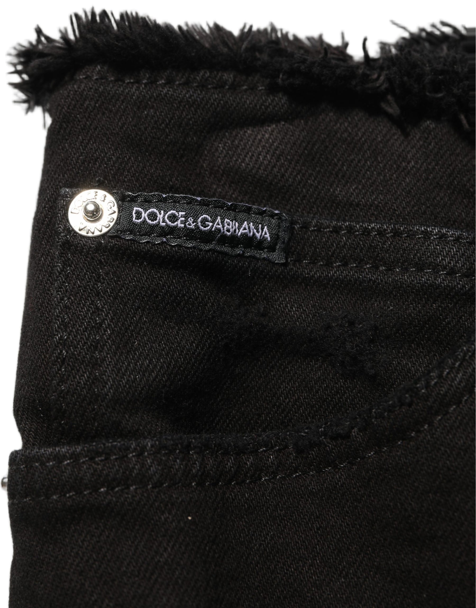 Dolce & Gabbana Black Cotton Skinny Denim Trouser Jeans | Regal Royce