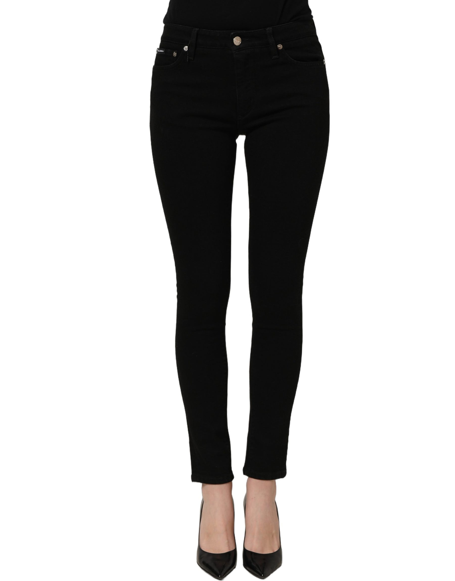 Dolce & Gabbana Black Cotton Stretch Skinny Denim Jeans | Regal Royce