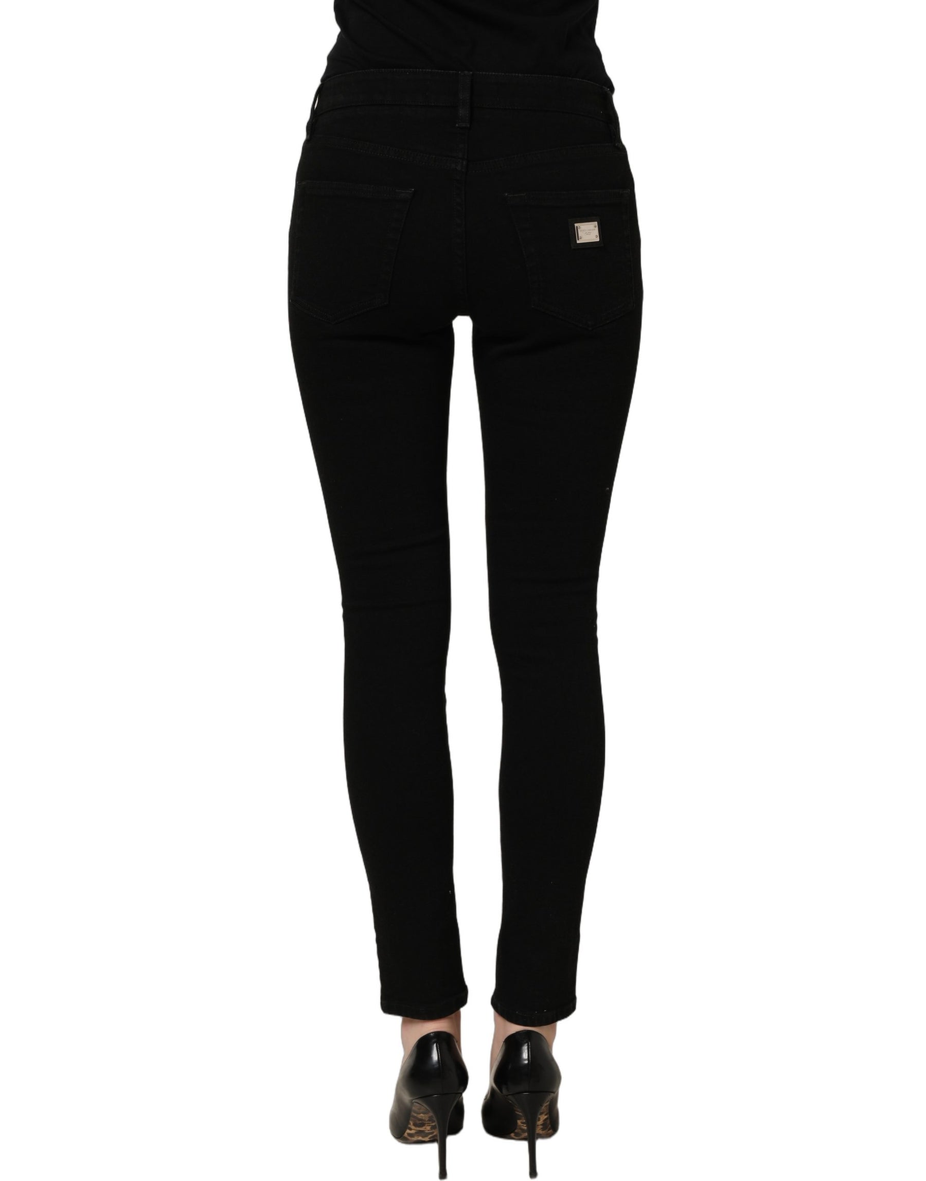 Dolce & Gabbana Black Cotton Stretch Skinny Denim Jeans | Regal Royce