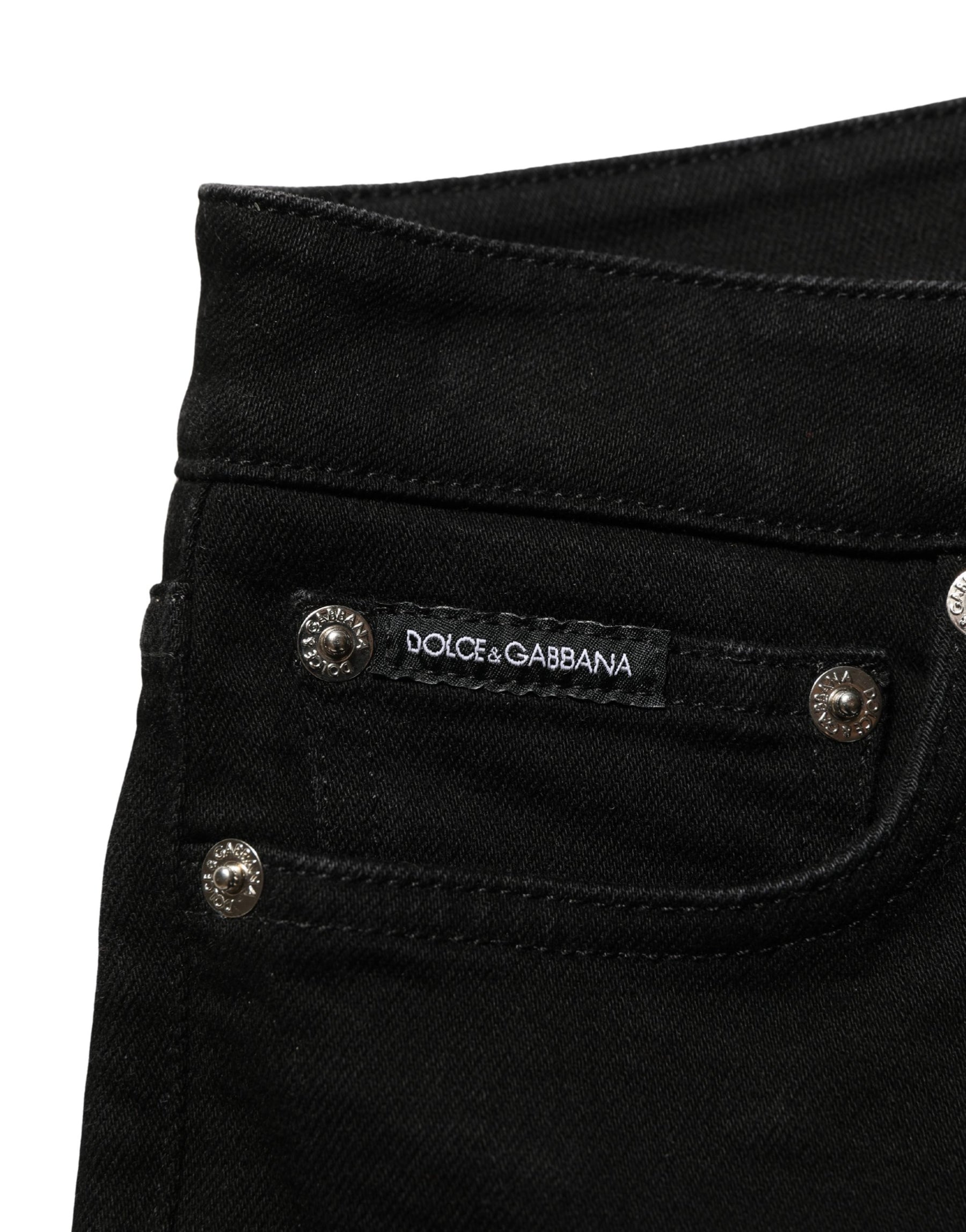 Dolce & Gabbana Black Cotton Stretch Skinny Denim Jeans | Regal Royce