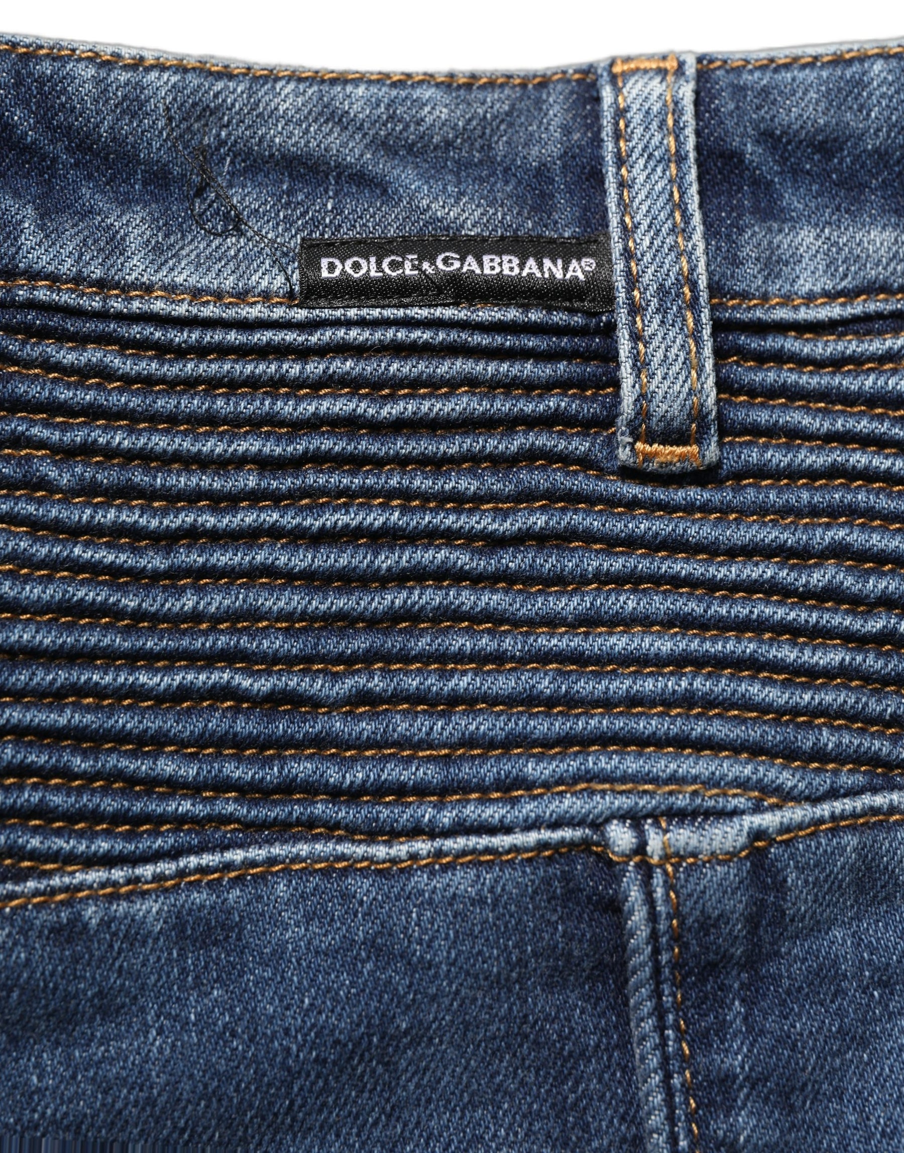 Dolce & Gabbana Dark Blue Cotton Stretch Skinny Denim Jeans | Regal Royce