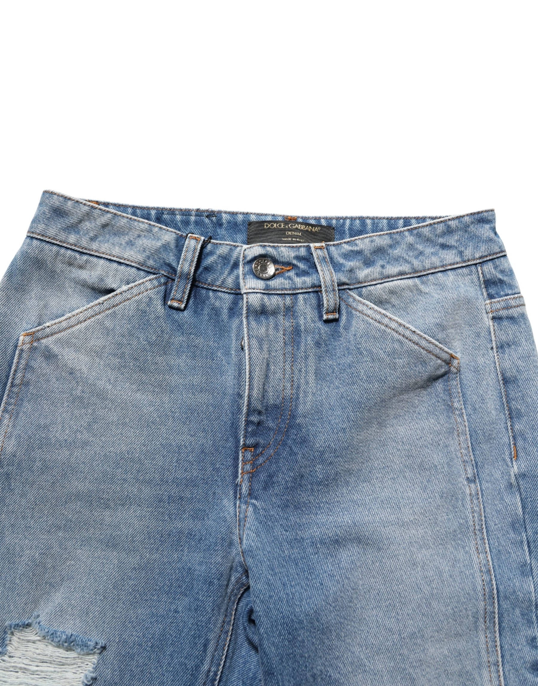 Dolce & Gabbana Blue Cotton Boot Cut Denim Trouser Jeans | Regal Royce