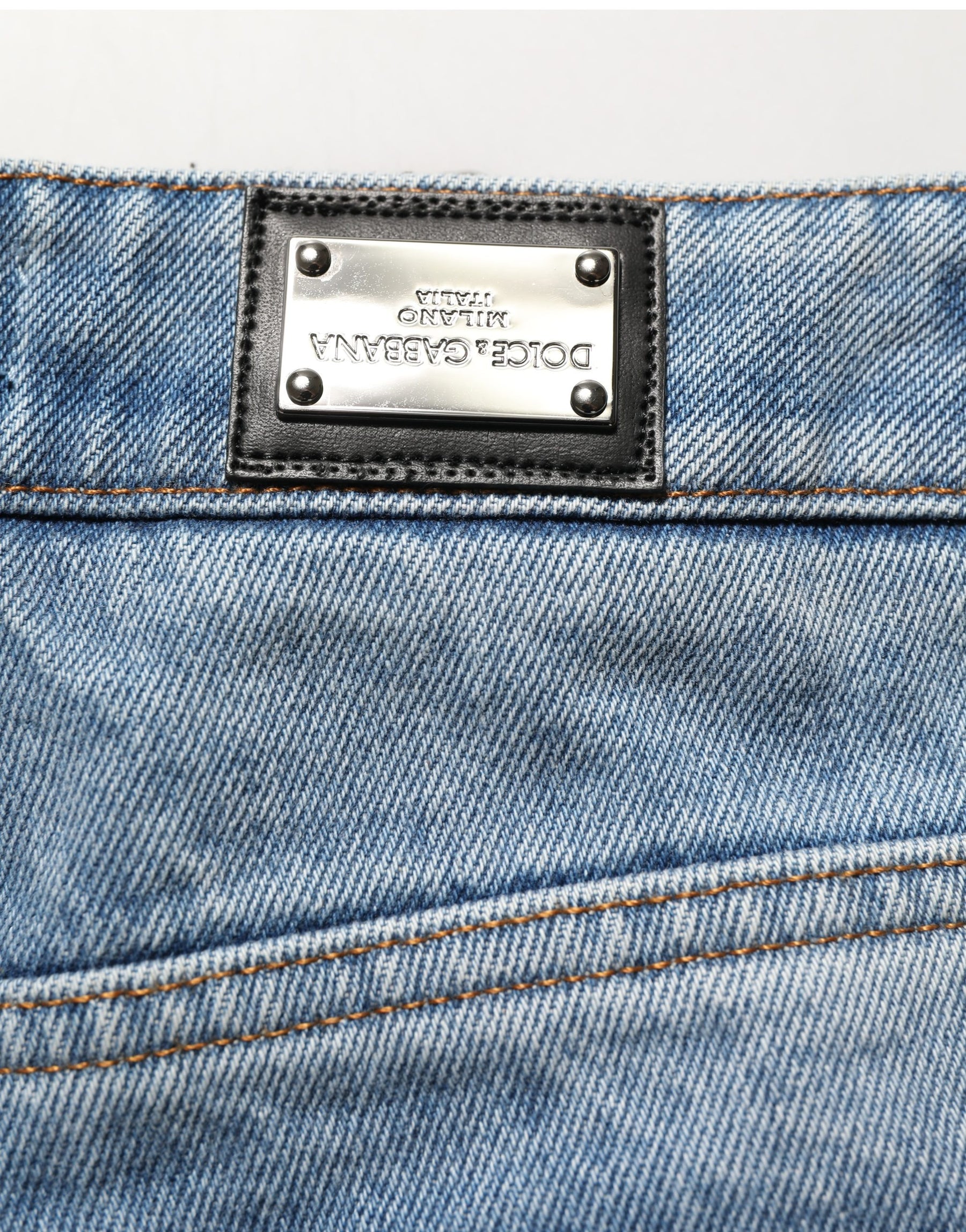 Dolce & Gabbana Blue Cotton Boot Cut Denim Trouser Jeans | Regal Royce