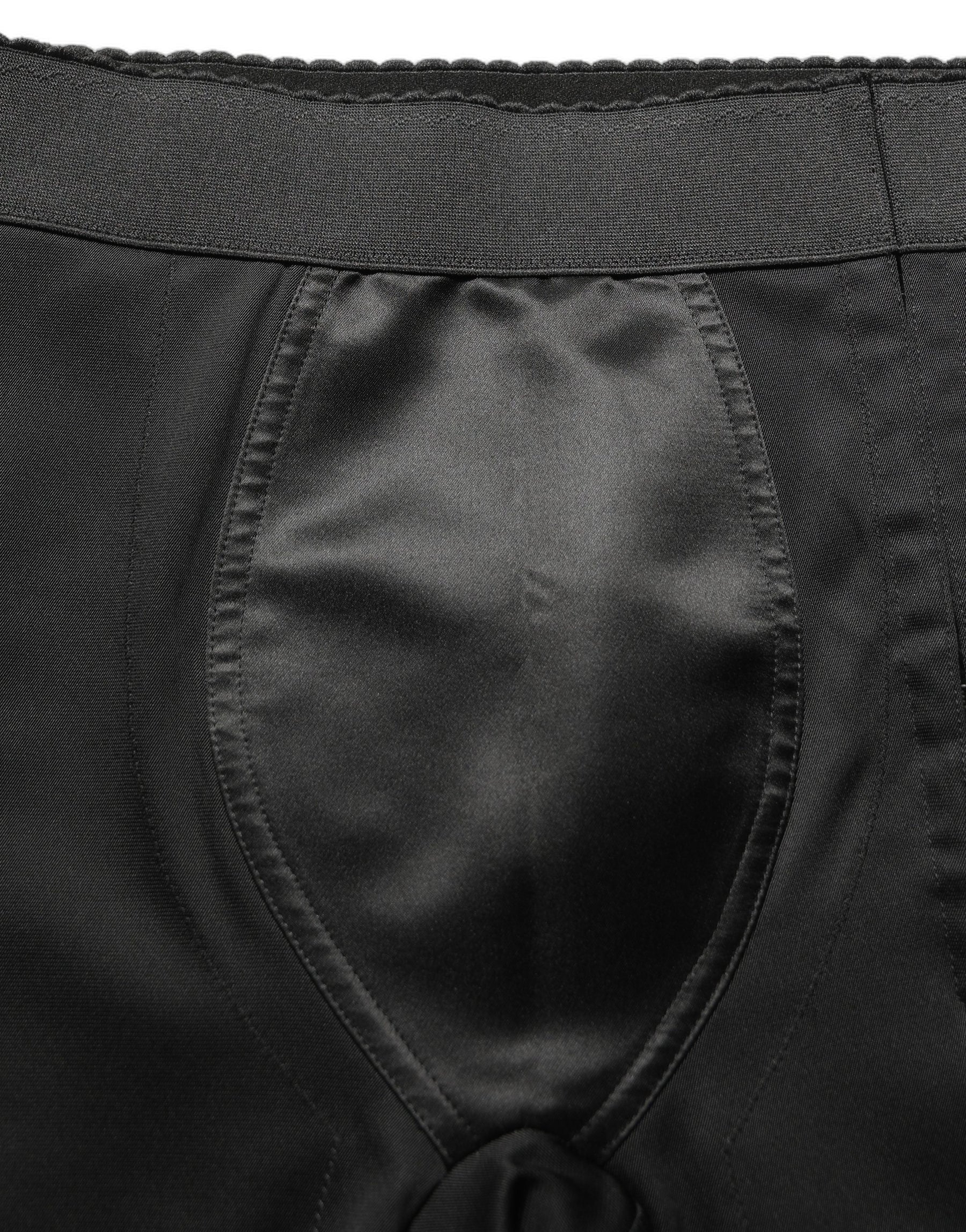 Dolce & Gabbana Black Nylon HighWaist Elastic Waistband Shorts | Regal Royce