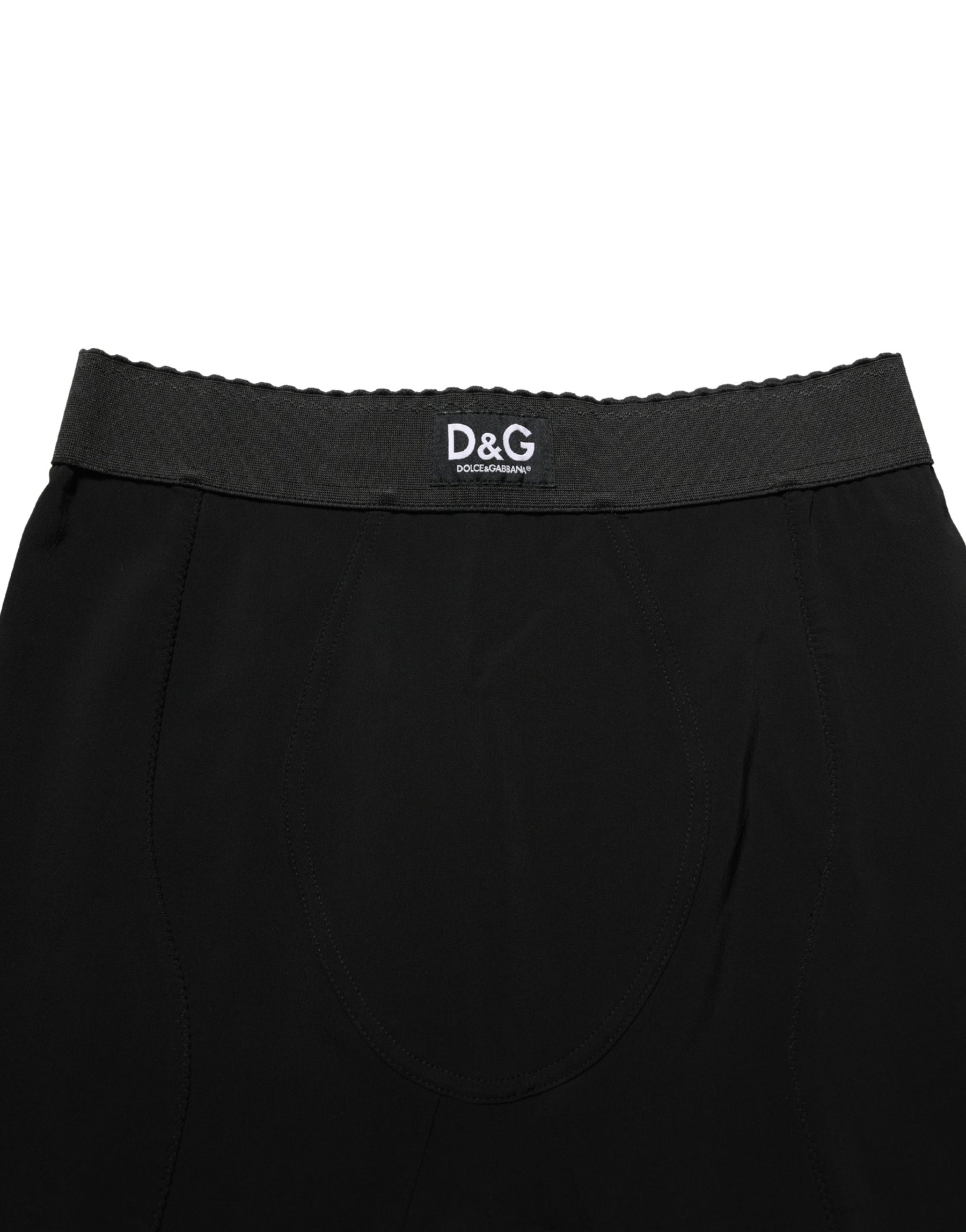 Dolce & Gabbana Black Viscose High Waist Capri Trouser Pants | Regal Royce
