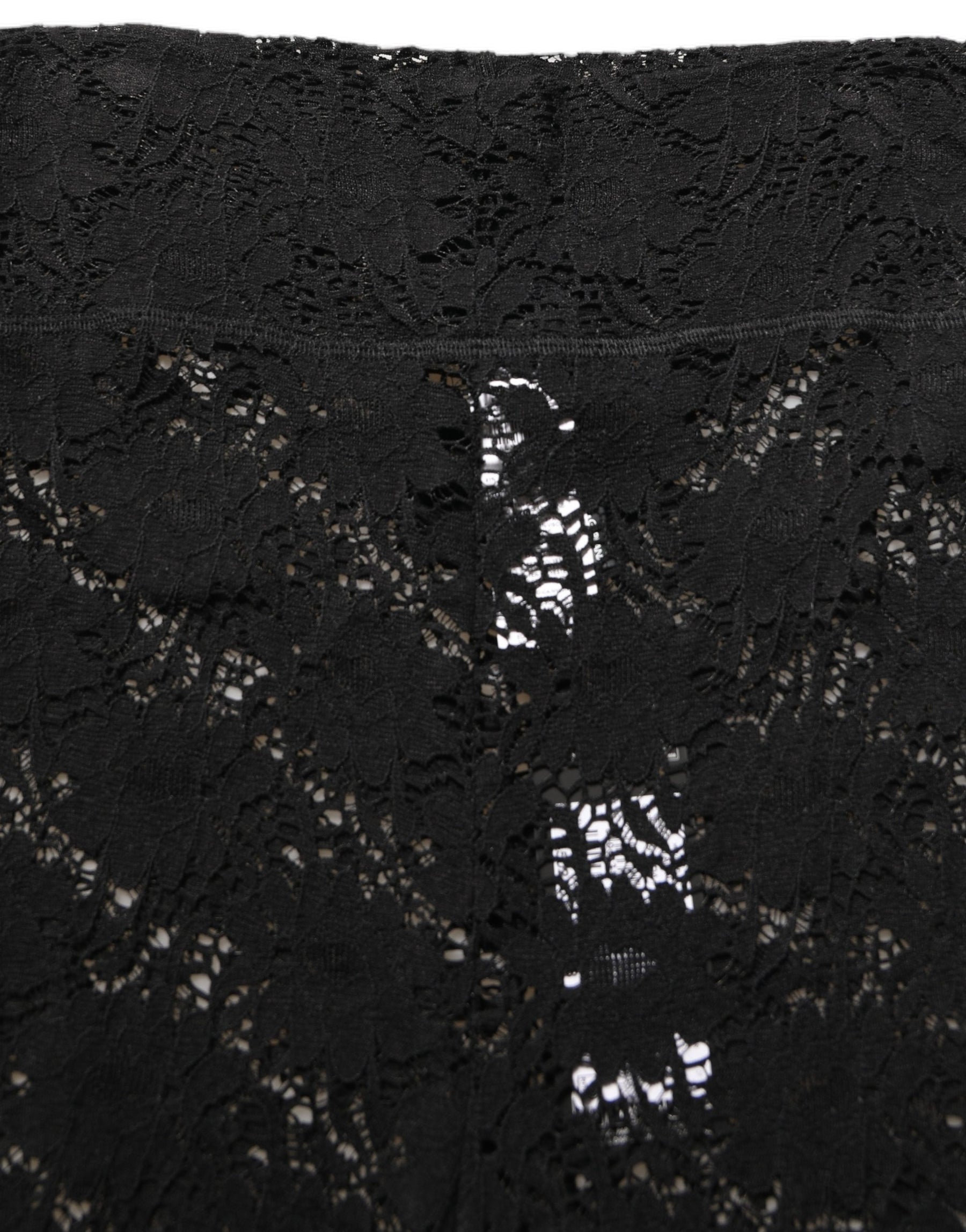 Dolce & Gabbana Black High Waist Sheer Floral Lace Shorts | Regal Royce