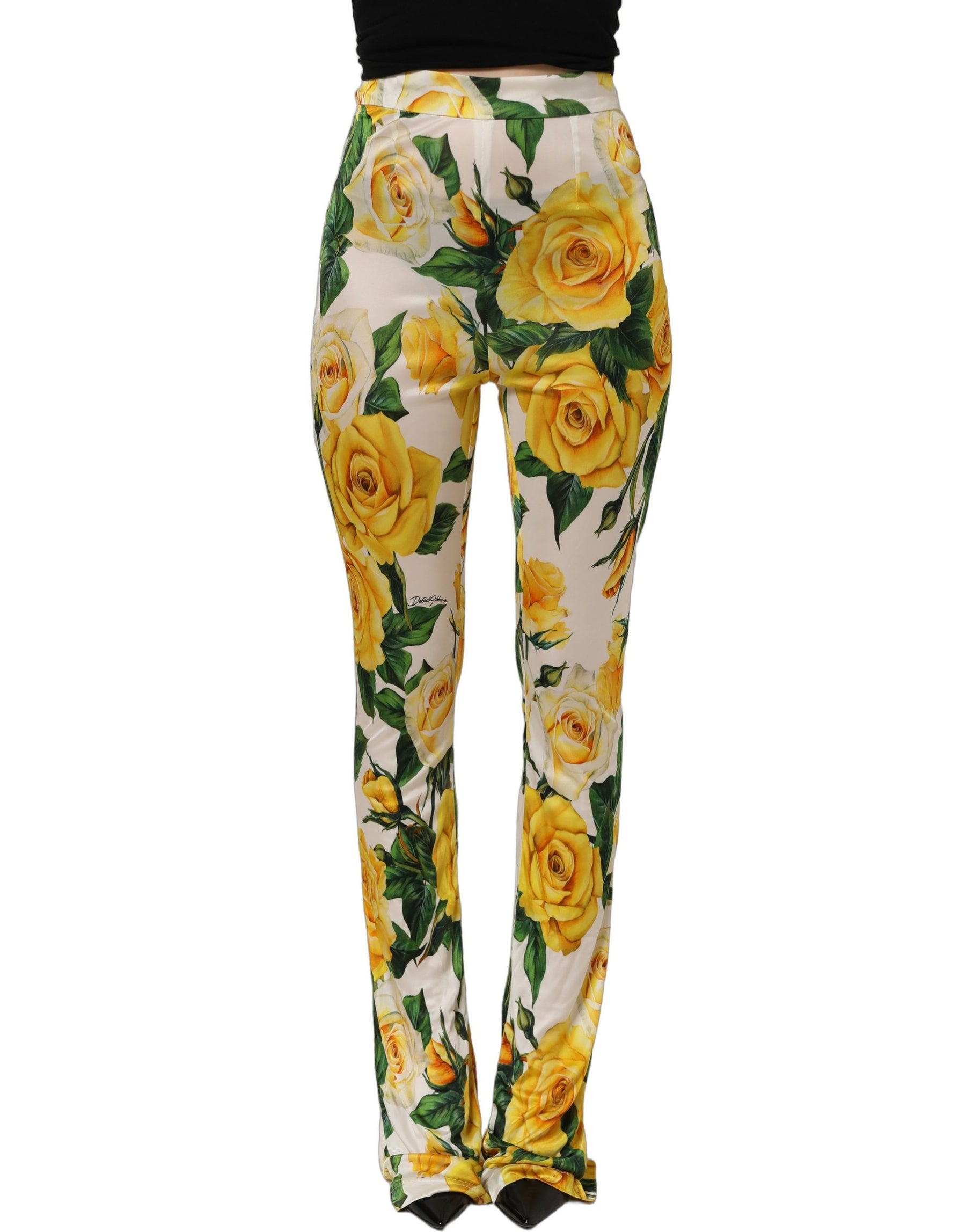 Dolce & Gabbana Multicolor Floral High Waist Straight Pants | Regal Royce