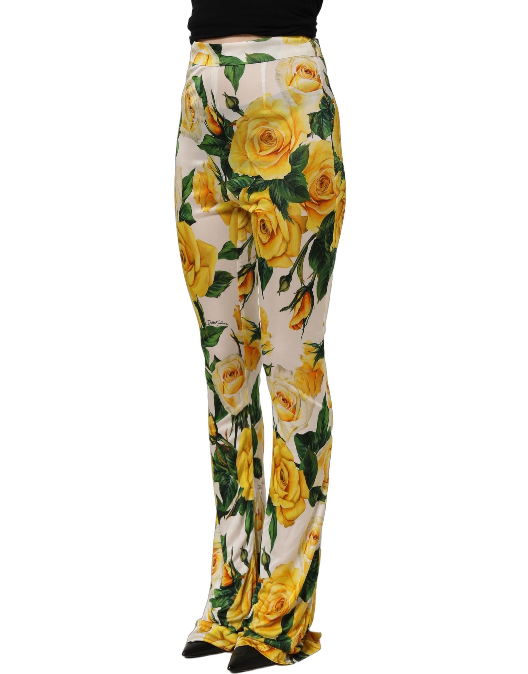 Dolce & Gabbana Multicolor Floral High Waist Straight Pants | Regal Royce