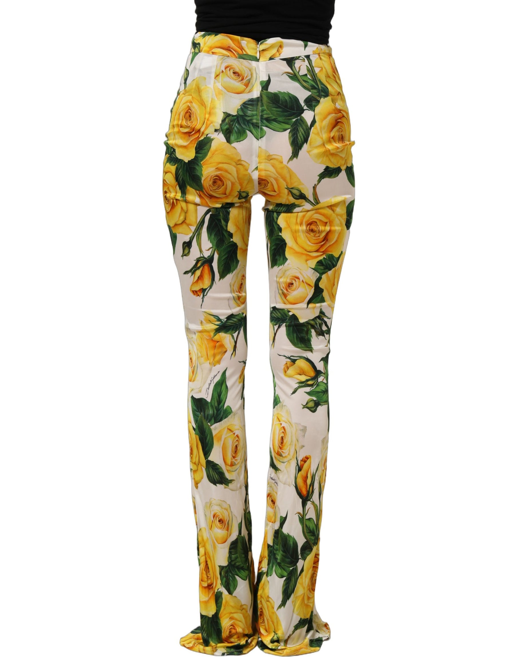 Dolce & Gabbana Multicolor Floral High Waist Straight Pants | Regal Royce