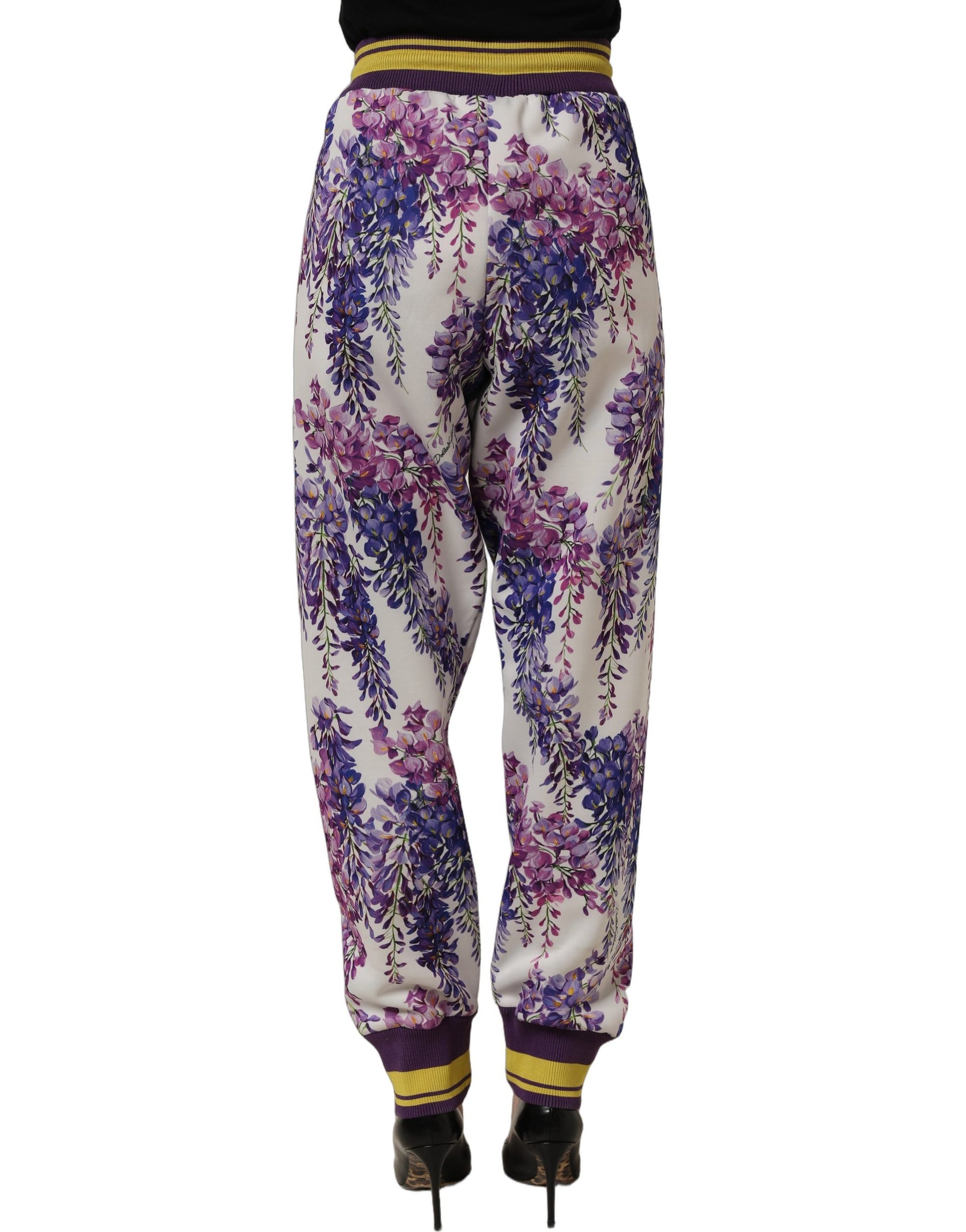 Dolce & Gabbana Multicolor Floral Mid Waist Jogger Pants | Regal Royce