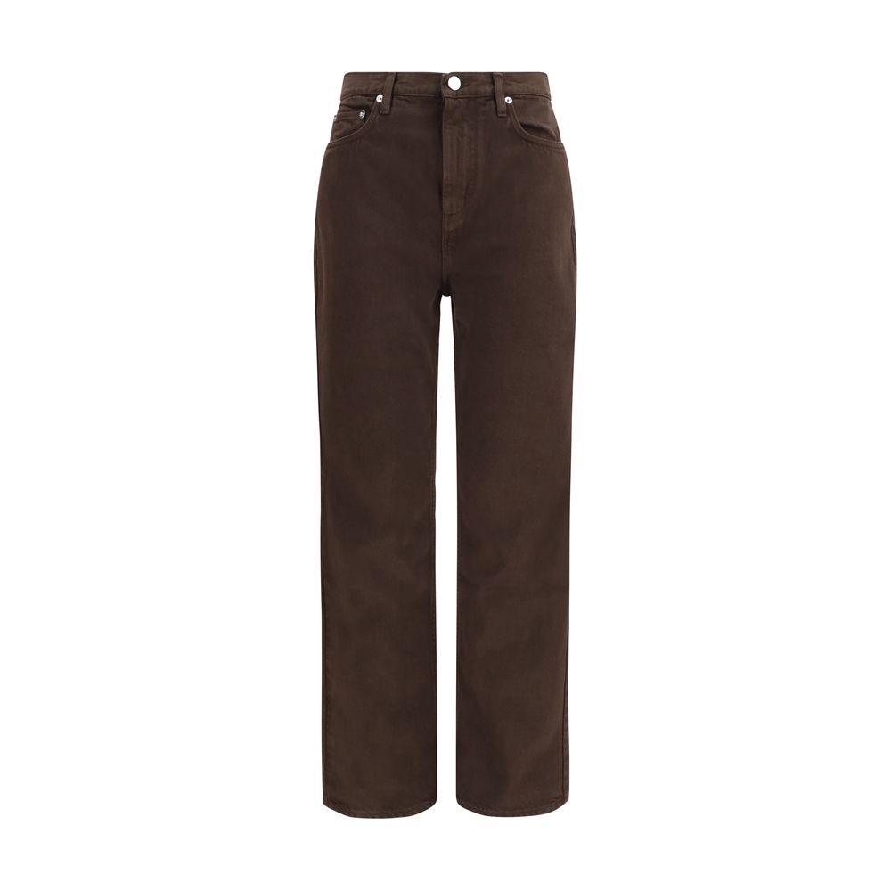 Loulou De Saison Brown Cotton Straight-Leg Jeans | Regal Royce