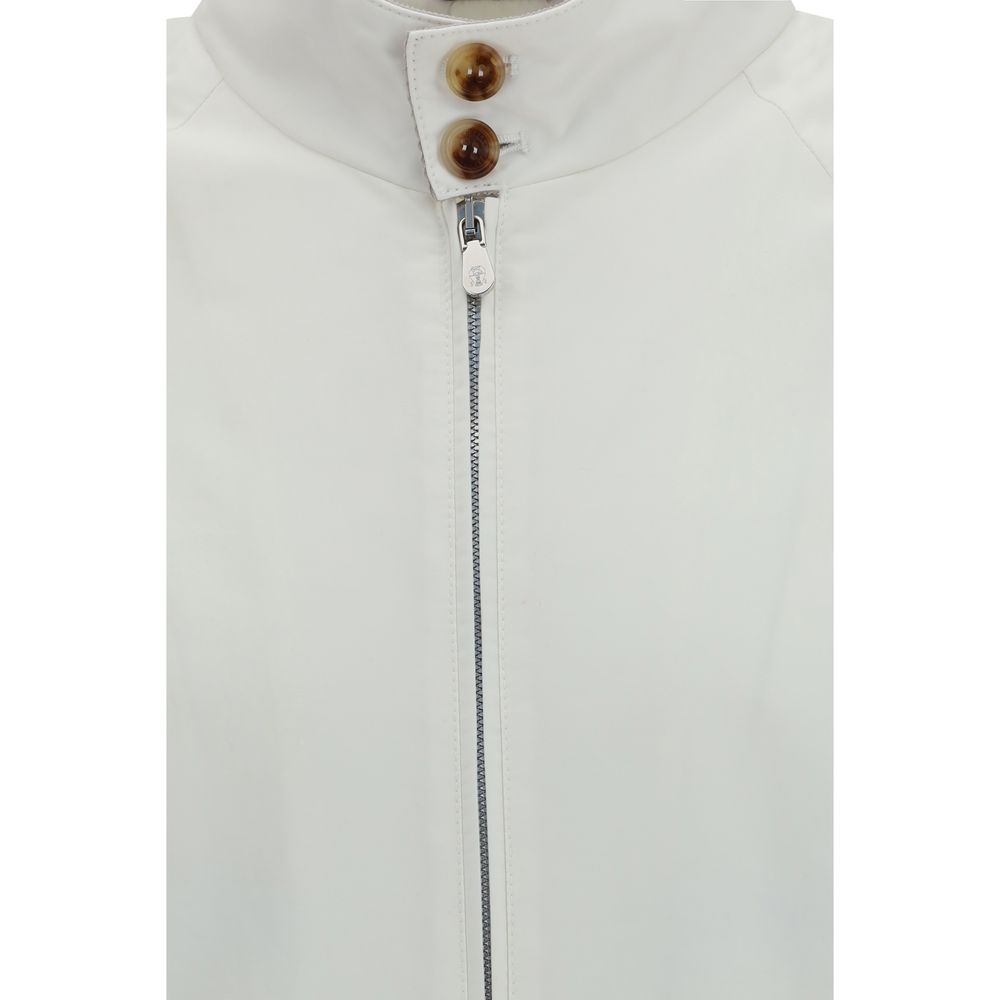 Brunello Cucinelli White Cotton Full-Length Jacket | Regal Royce
