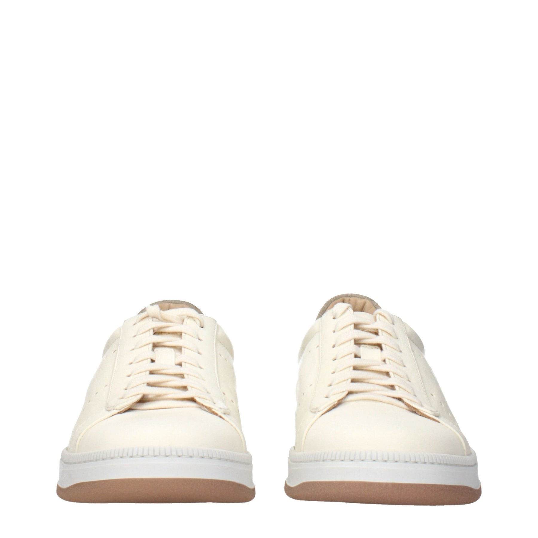 Eleventy Beige Leather Sneakers | Regal Royce