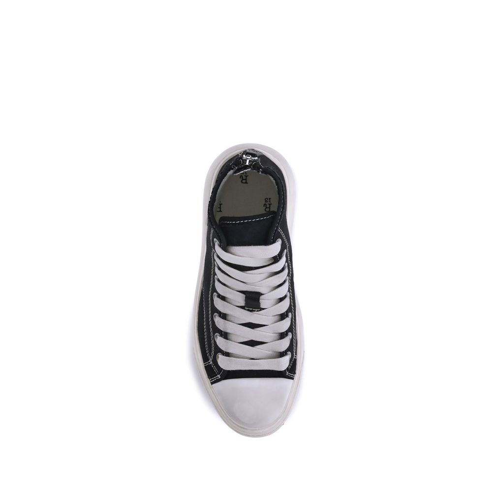 R13 Black Cotton Platform Sneakers | Regal Royce
