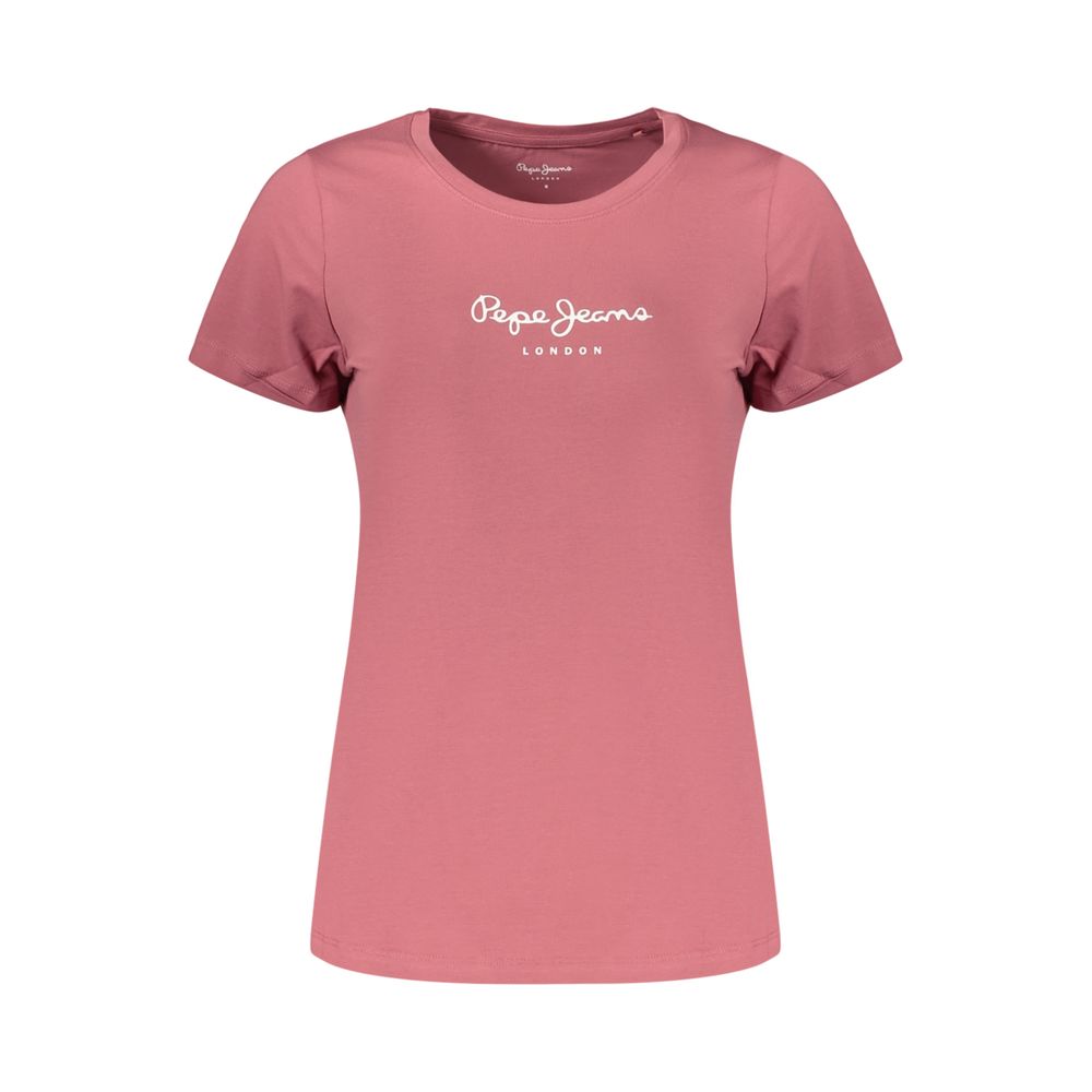 Pepe Jeans Pink Cotton Women's T-Shirt | Regal Royce