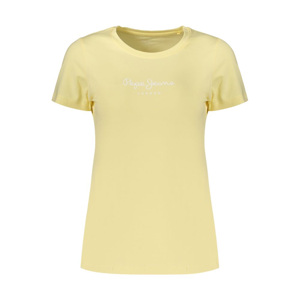 Pepe Jeans Yellow Cotton Women's T-Shirt | Regal Royce