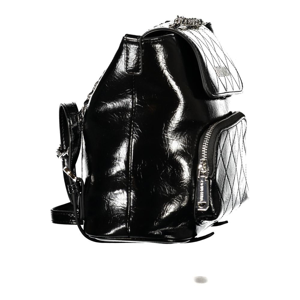 Mario Valentino Black Polyurethane Women's Backpack | Regal Royce